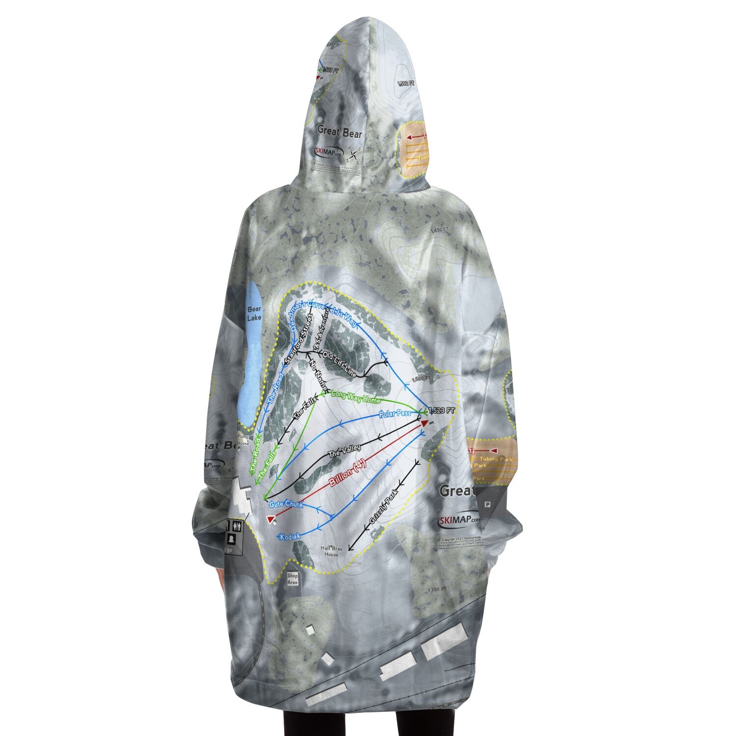 Great Bear, South Dakota Ski Trail Map - Snug Hoodie