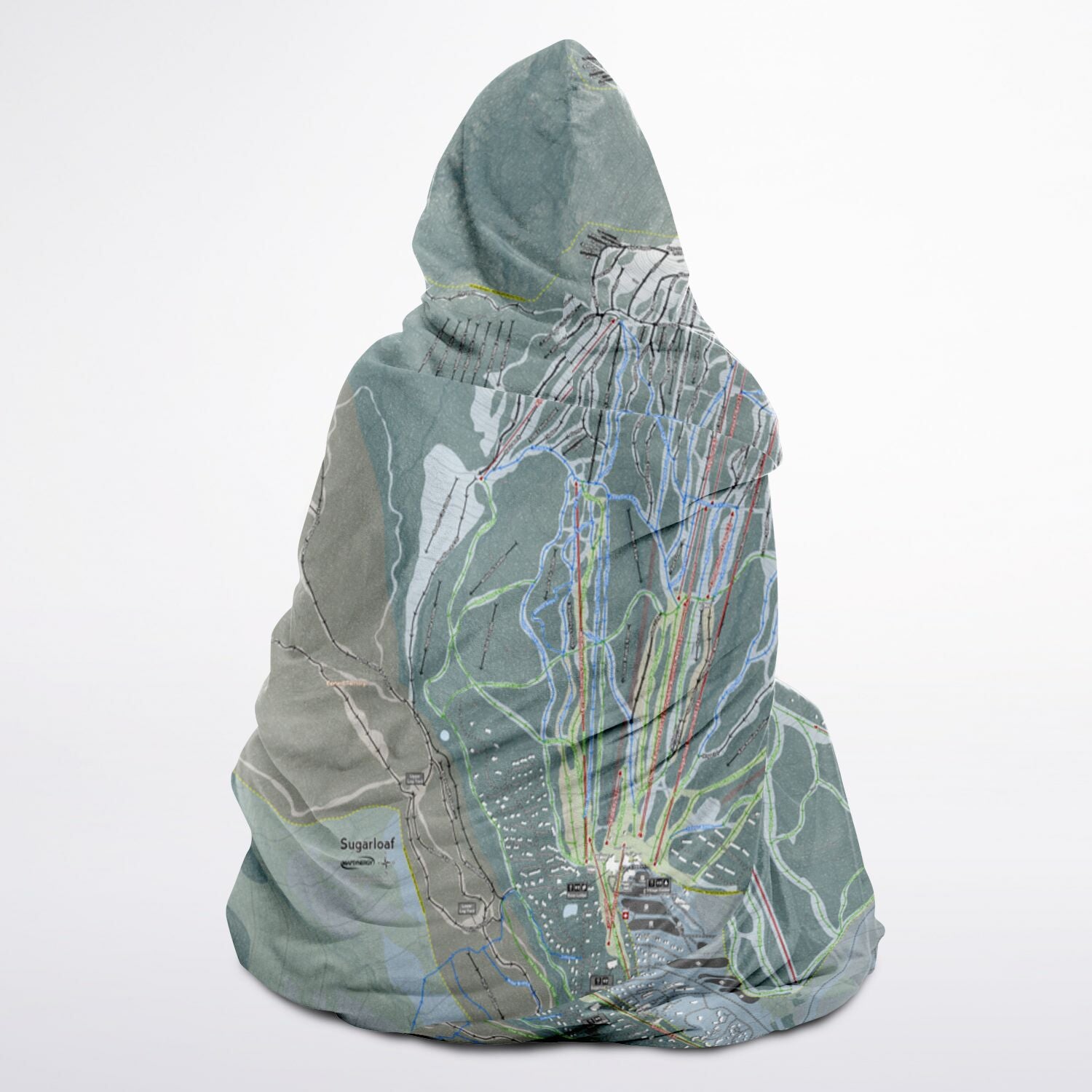 Sugarloaf, Maine Ski Trail Map - Youth Hooded Blanket