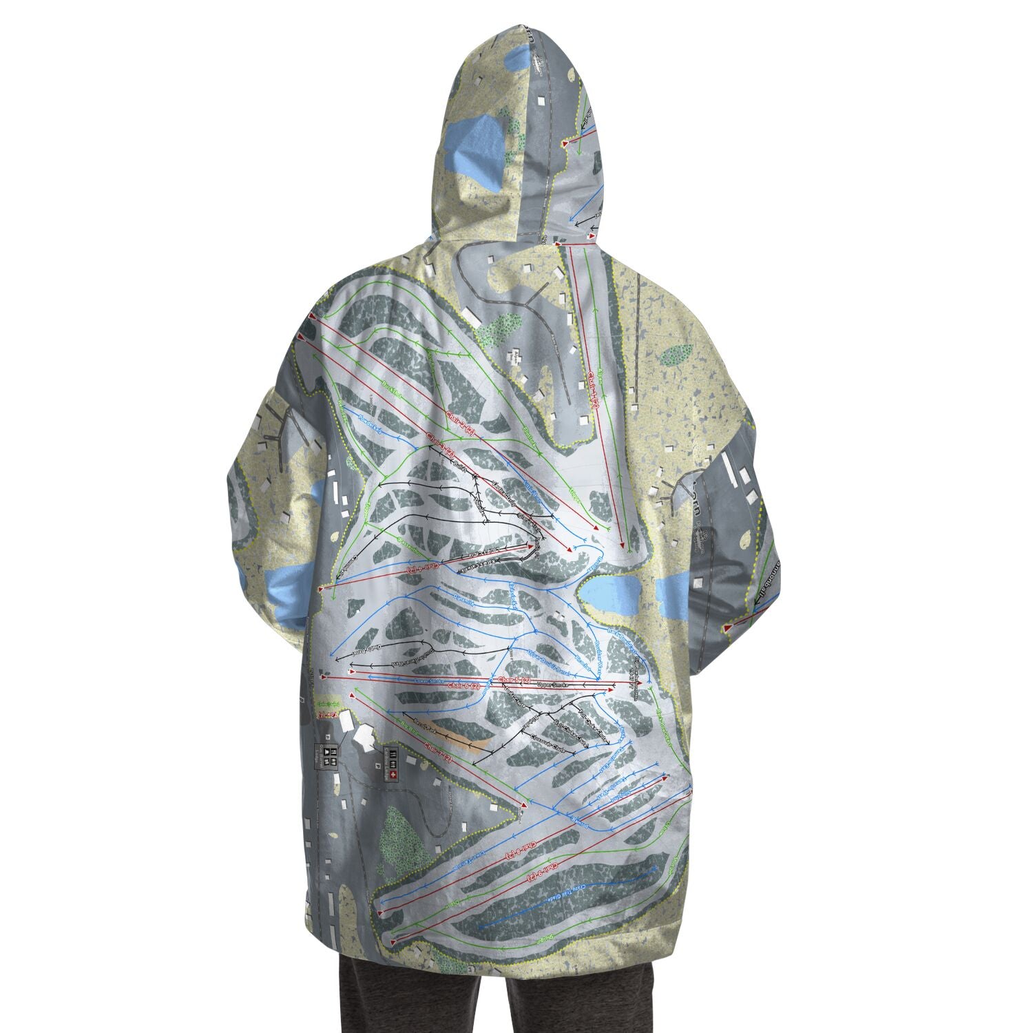 Big Powderhorn, Michigan Ski Trail Map Snug Hoodie