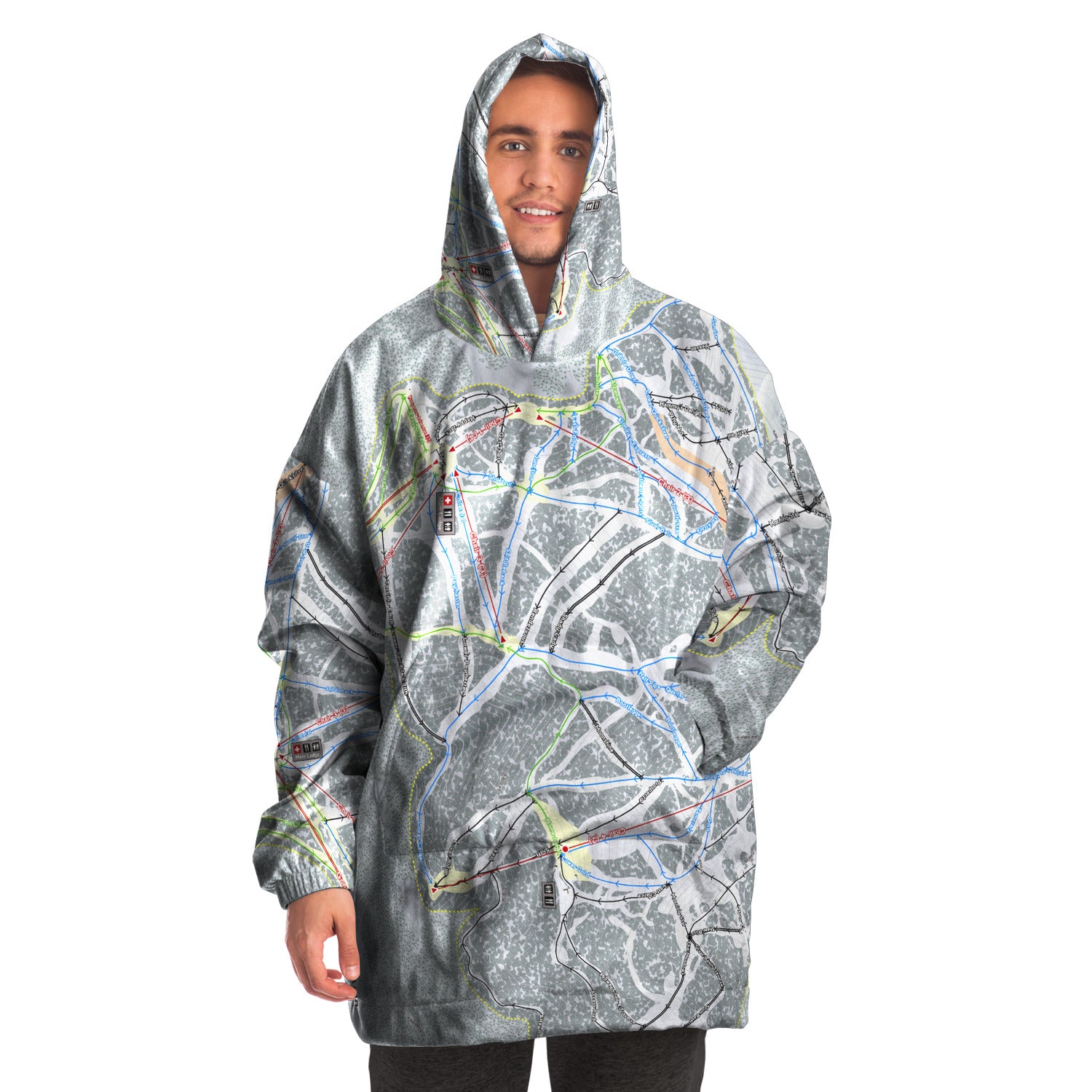 Silver Mountain, Idaho Ski Trail Map - Snug Hoodie