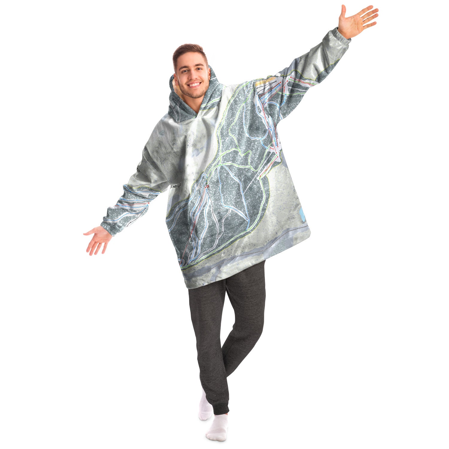 Snowy Range, Wyoming Ski Trail Map Snug Hoodie