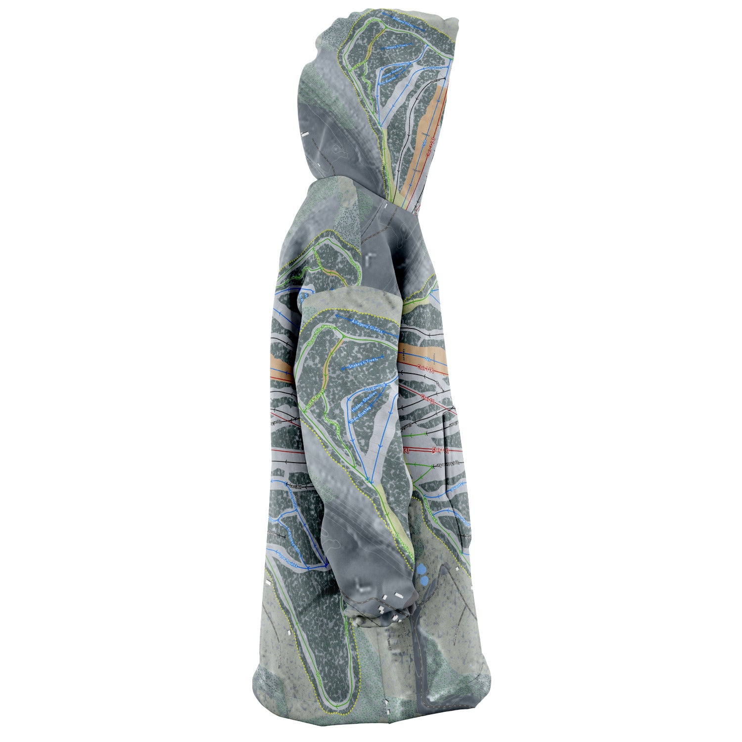 Swain, New York Ski Trail Map Snug Hoodie