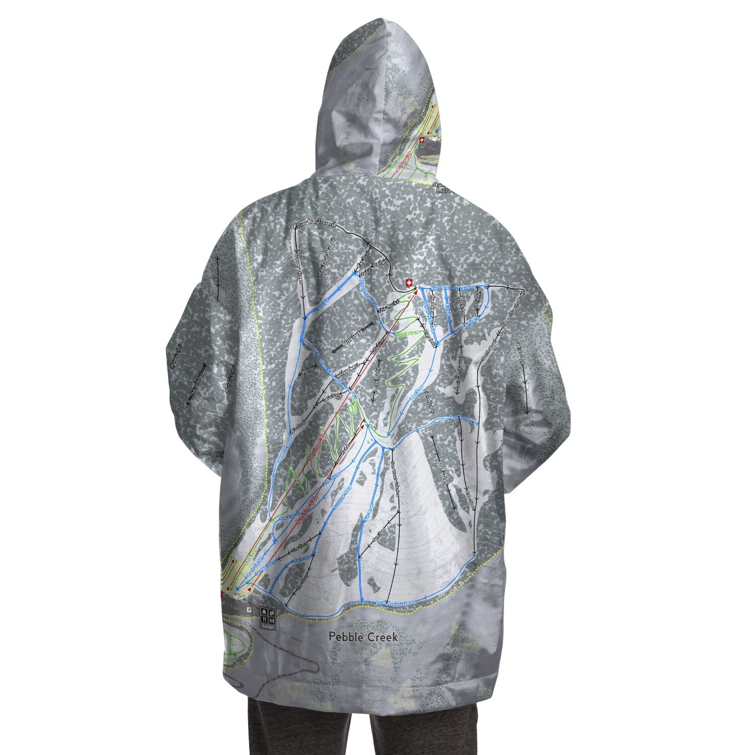 Pebble Creek, Idaho Ski Trail Map - Snug Hoodie