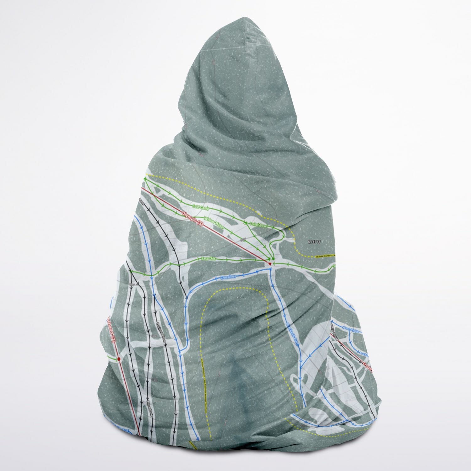 Blacktail, Montana Ski Trail Map - Youth Hooded Blanket