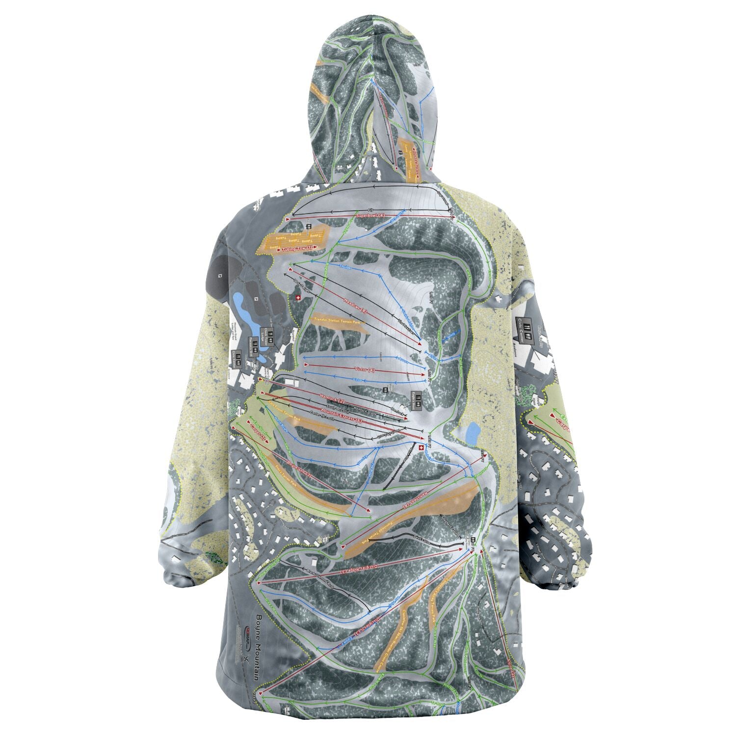 Boyne Mountain, Michigan Ski Trail Map Snug Hoodie