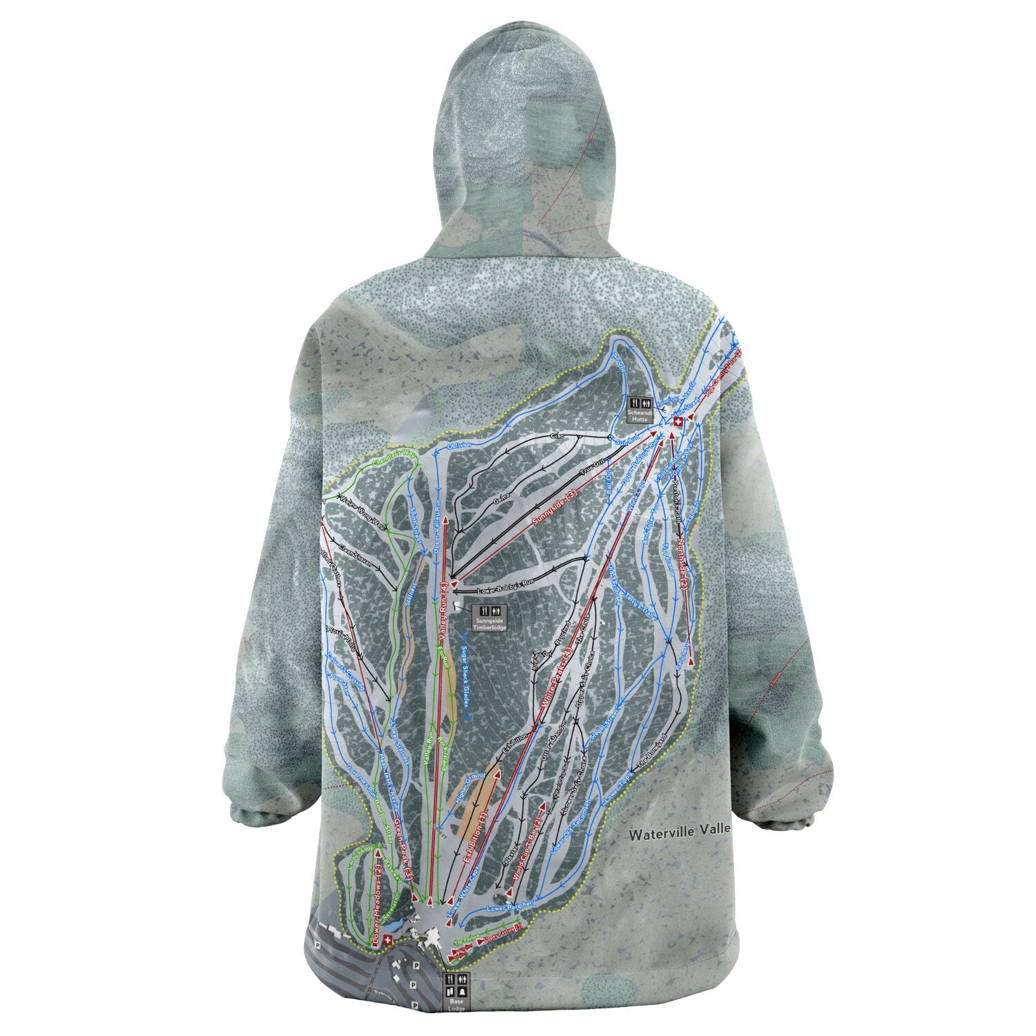 Waterville Valley, New Hampshire Ski Trail Map - Snug Hoodie