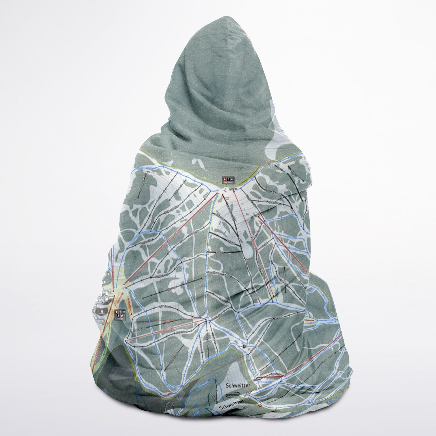 Schweitzer, Idaho Ski Trail Map - Youth Hooded Blanket