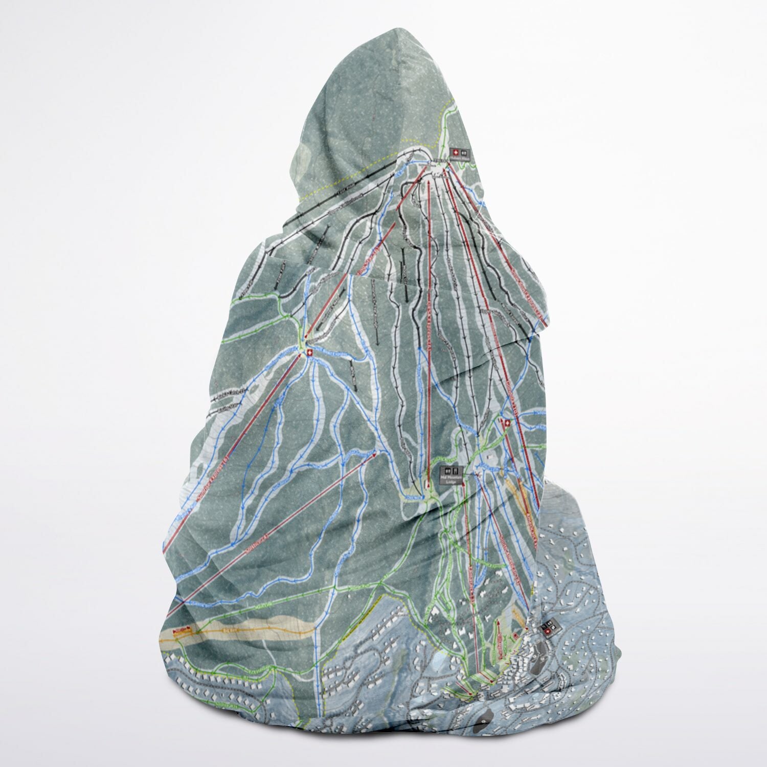 Stratton, Vermont Ski Trail Map - Youth Hooded Blanket