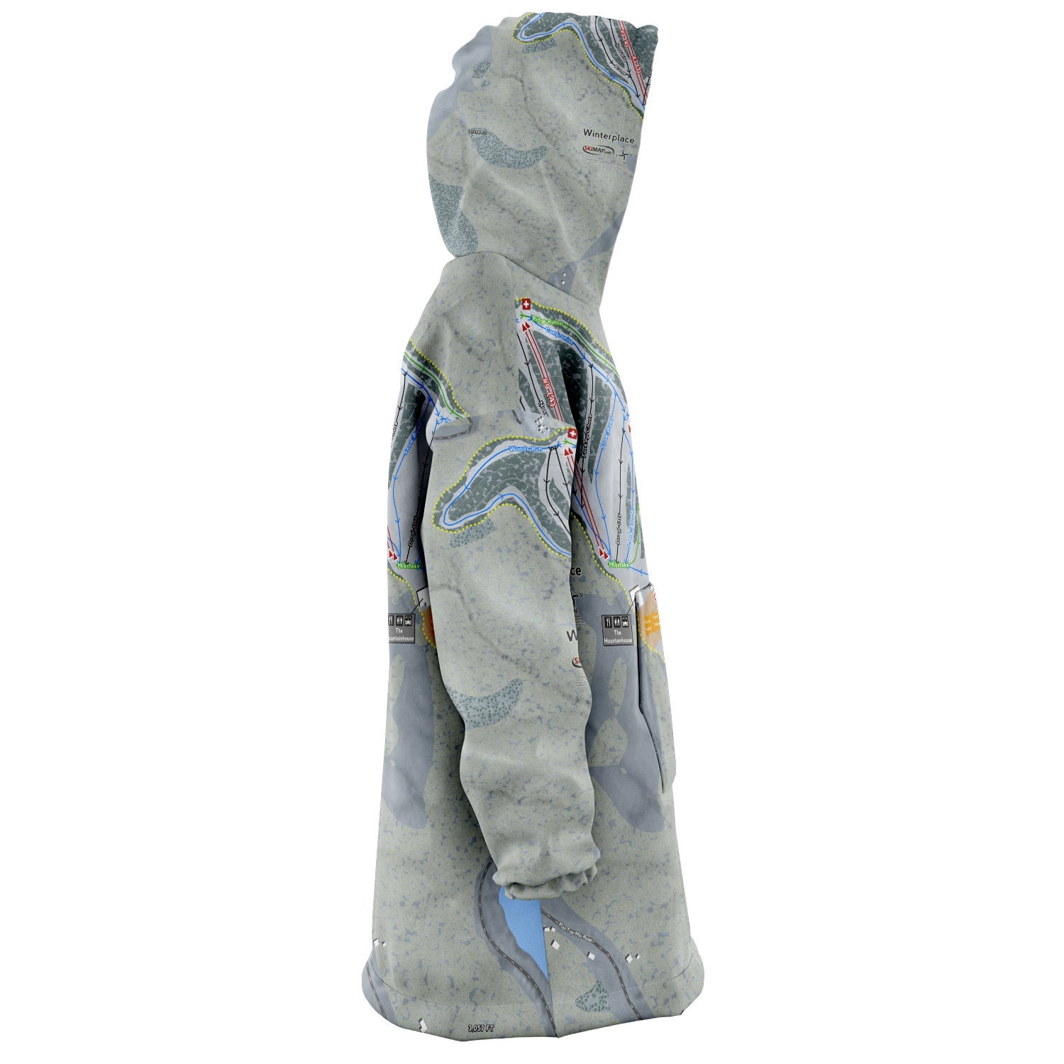 Winterplace, West Virginia Ski Trail Map - Snug Hoodie