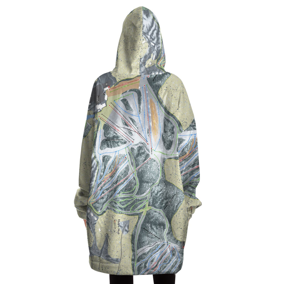 Nub&#39;s Nob, Michigan Ski Trail Map Snug Hoodie