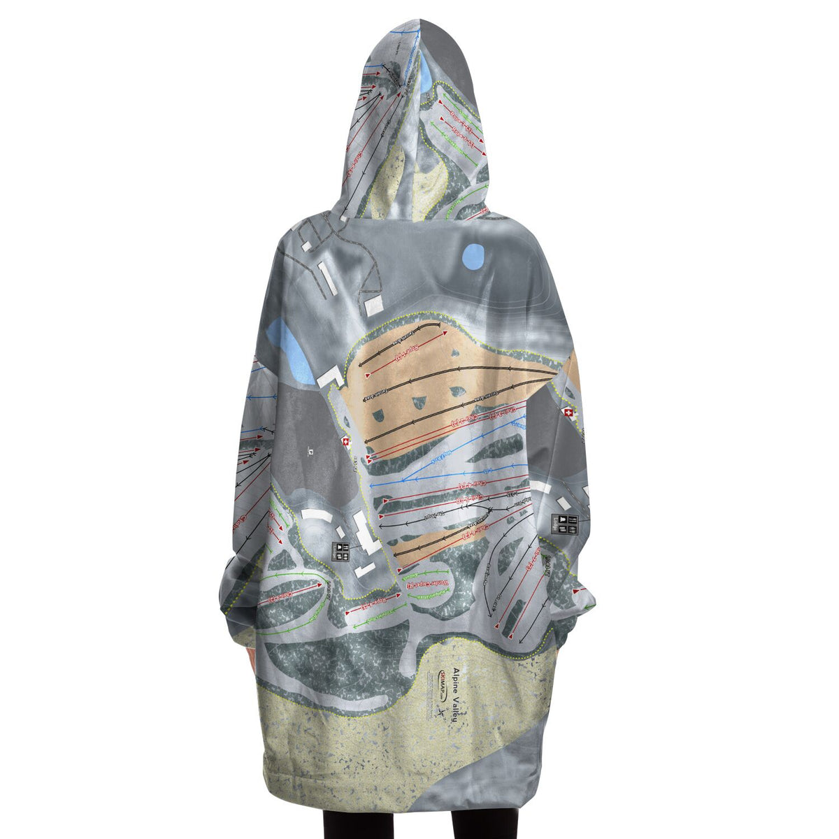 Alpine Valley, Wisconsin Ski Trail Map Snug Hoodie