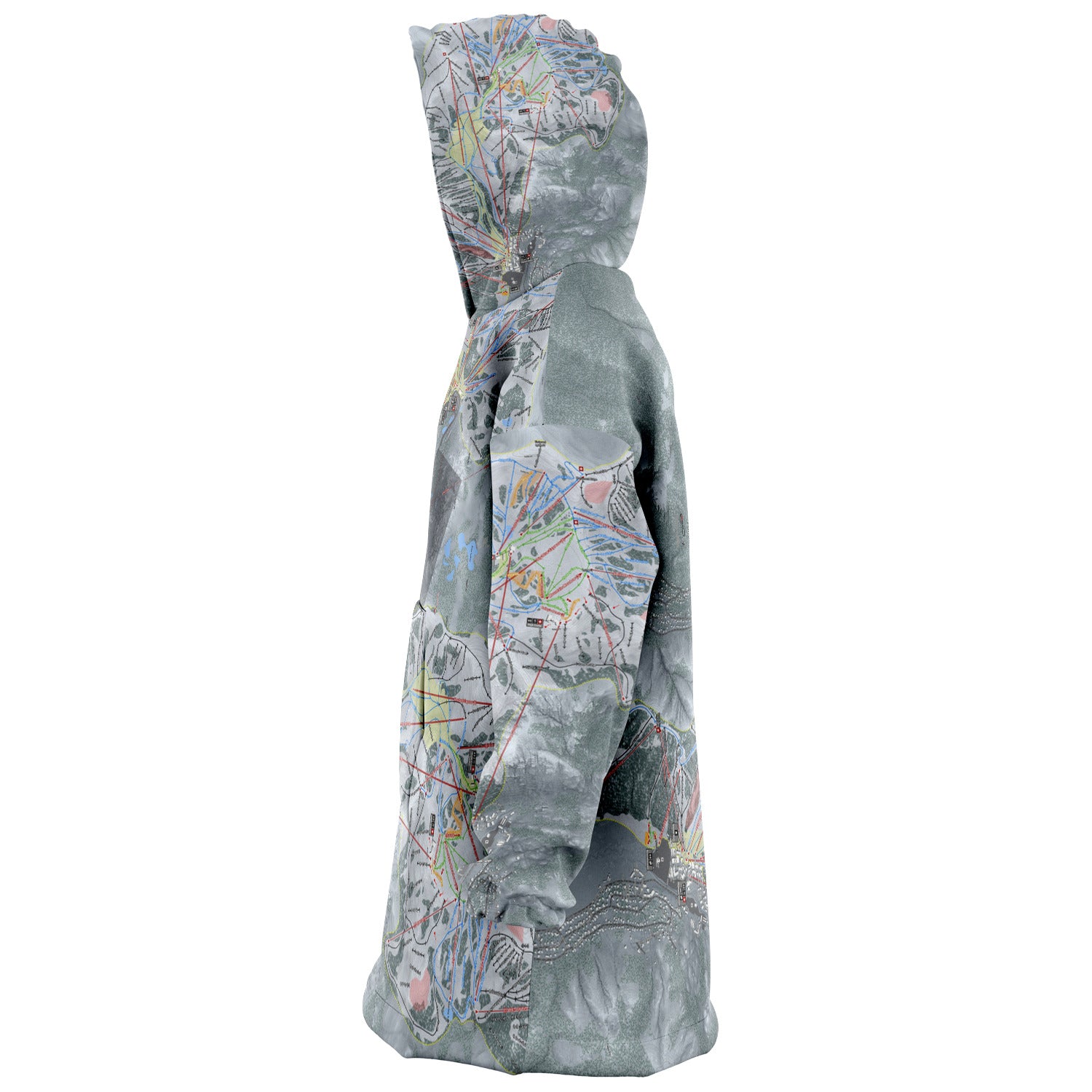 Palisades Tahoe, California Ski Trail Map - Snug Hoodie