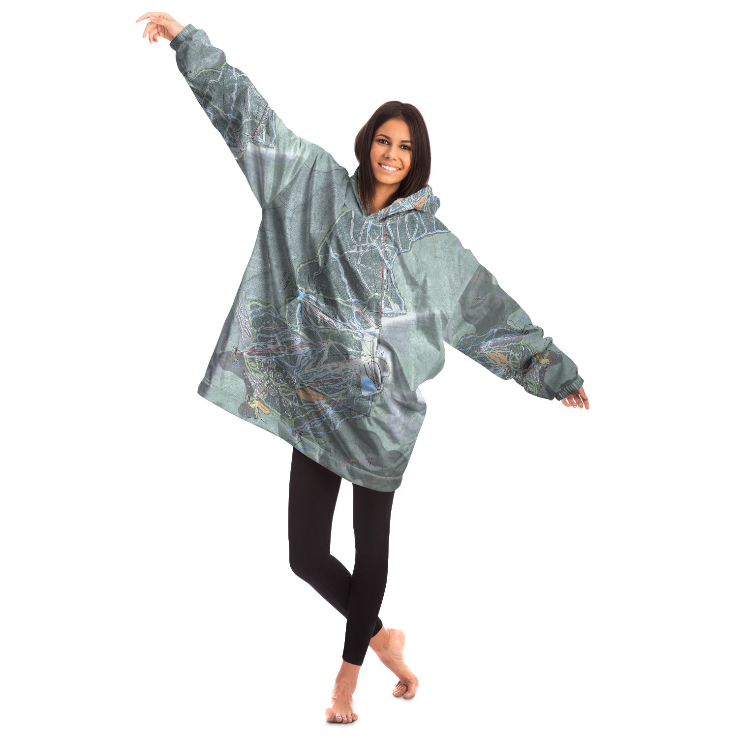 Big White, British Columbia Ski Trail Map Snug Hoodie