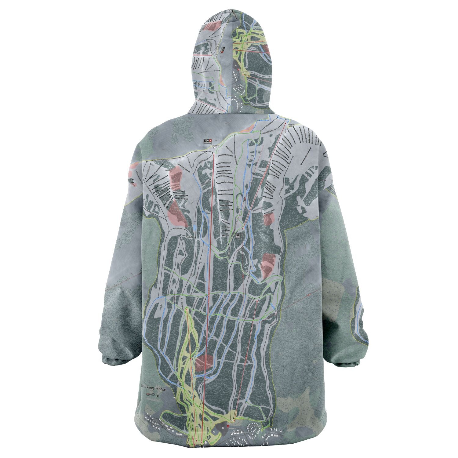 Kicking Horse, British Columbia Ski Trail Map - Snug Hoodie