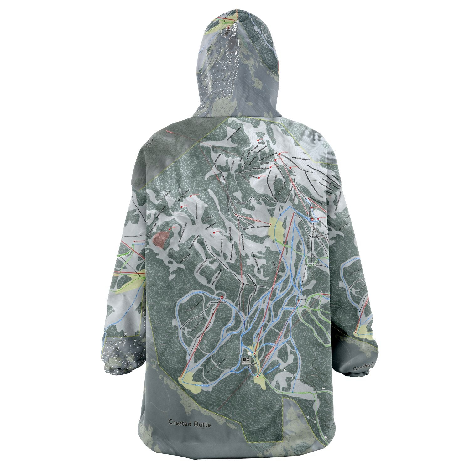 Crested Butte, Colorado Ski Trail Map - Snug Hoodie