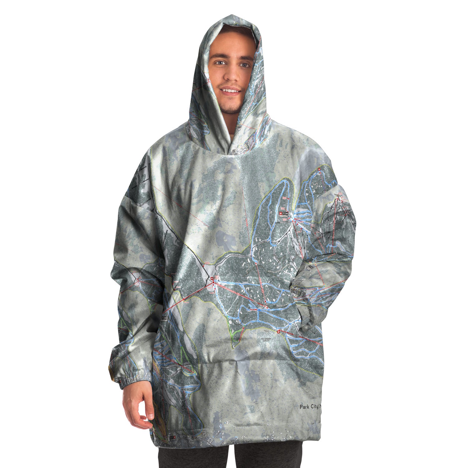 Park City, Utah Ski Trail Map - Snug Hoodie