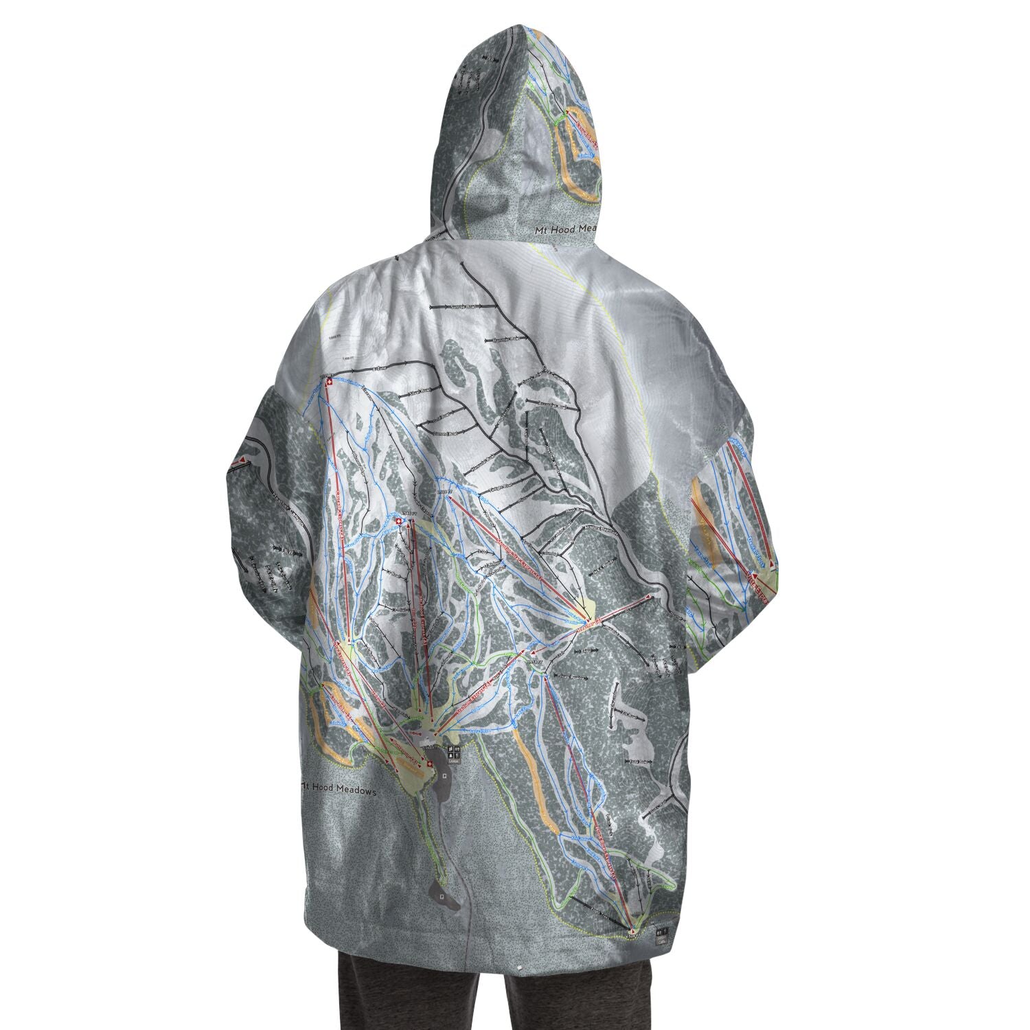 Mt. Hood Meadows, Oregon Ski Trail Map - Snug Hoodie