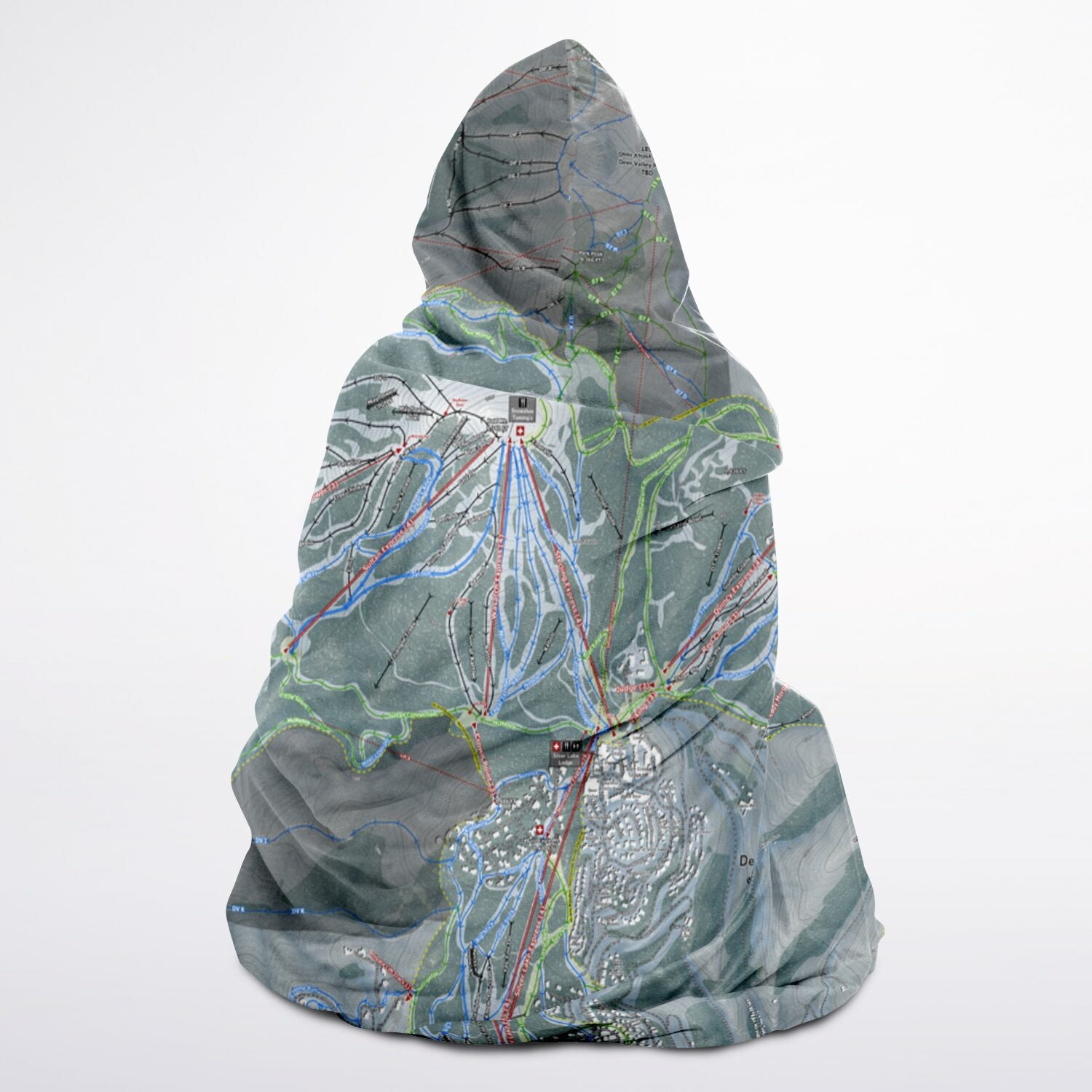 Deer Valley, Utah Ski Trail Map - Youth Hooded Blanket