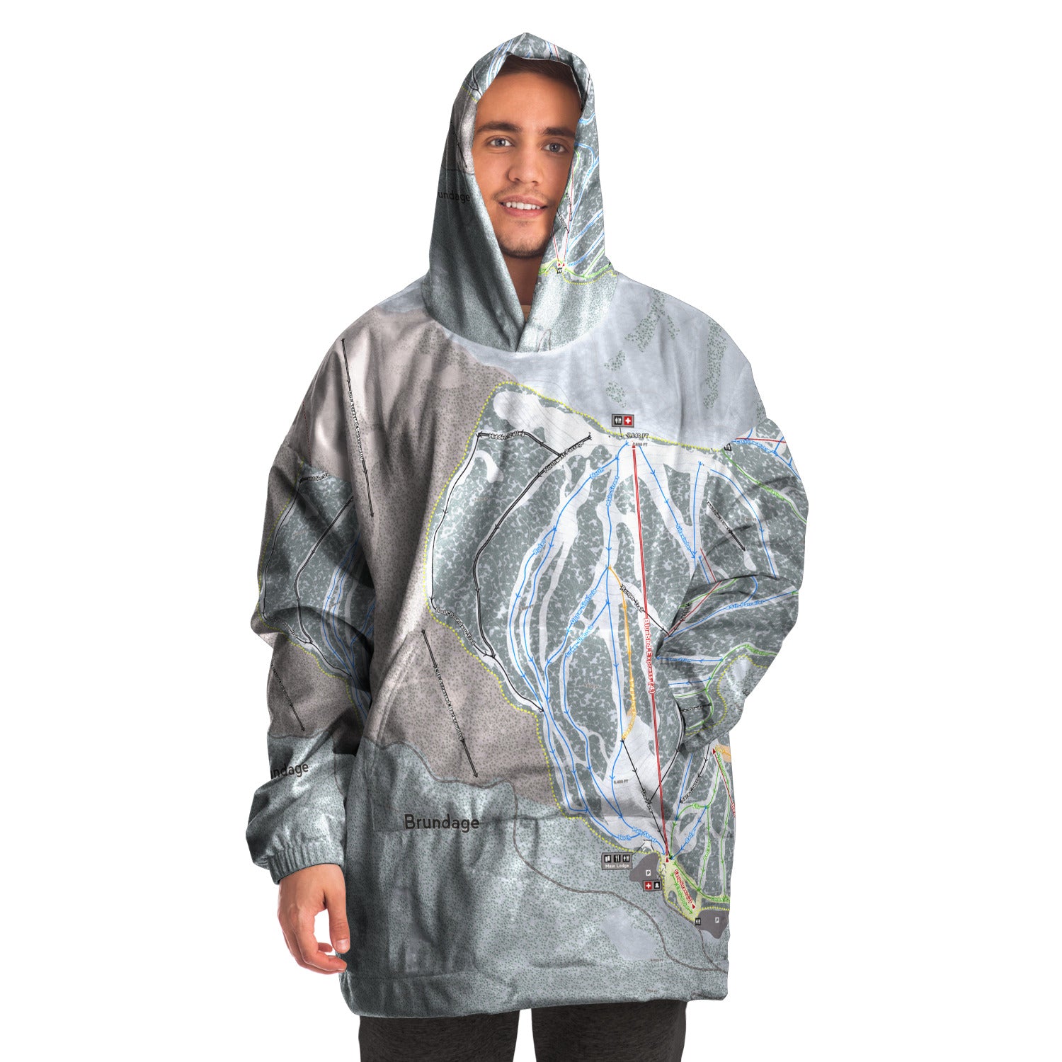 Brundage, Idaho Ski Trail Map - Snug Hoodie