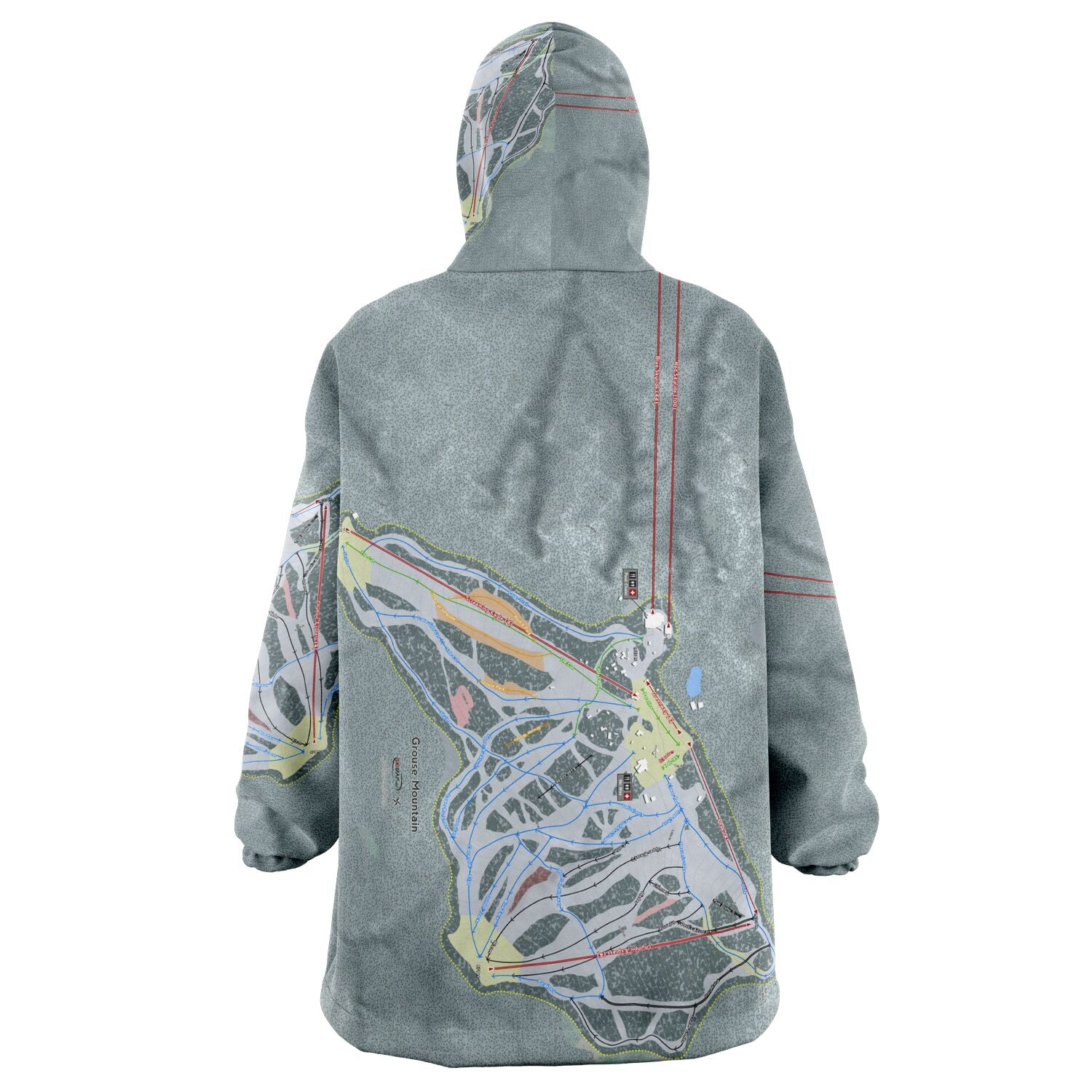 Grouse Mountain, British Columbia Ski Trail Map Snug Hoodie