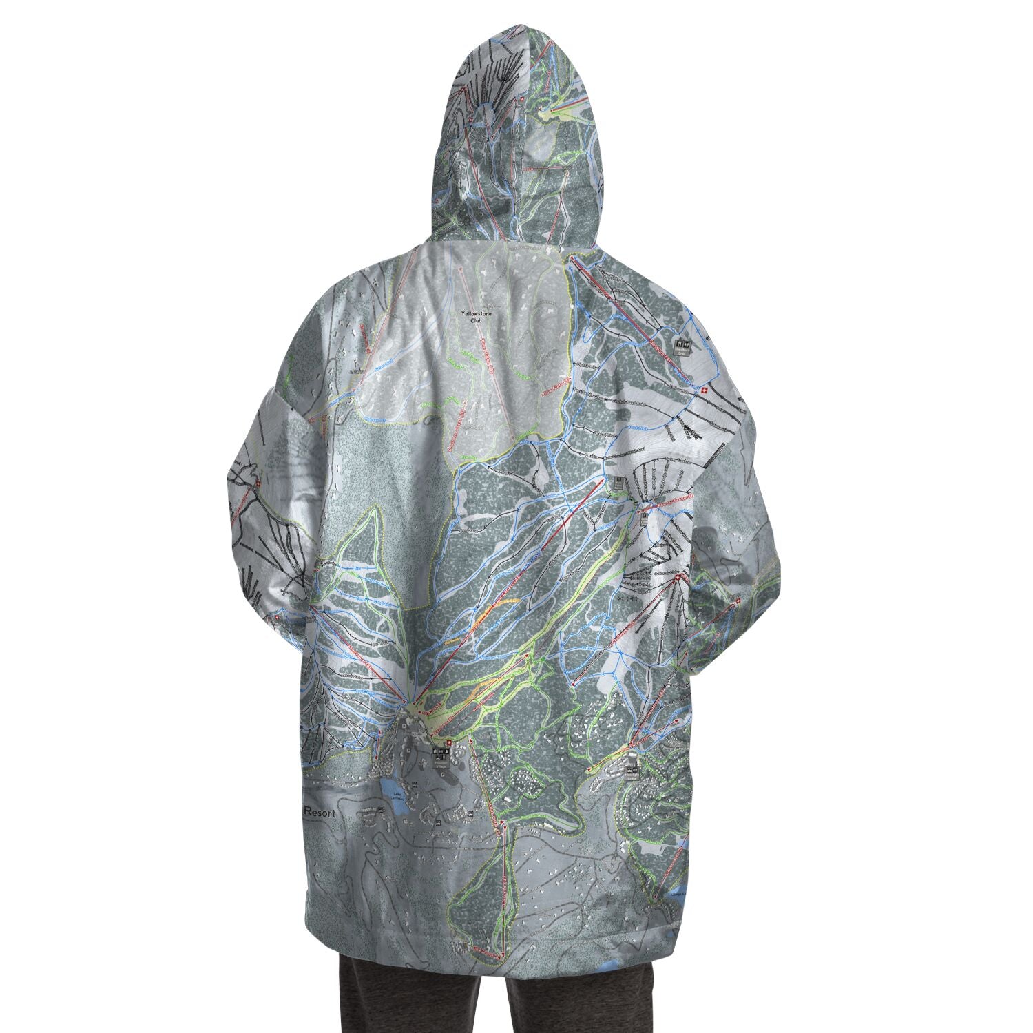 Big Sky, Montana Ski Trail Map - Snug Hoodie