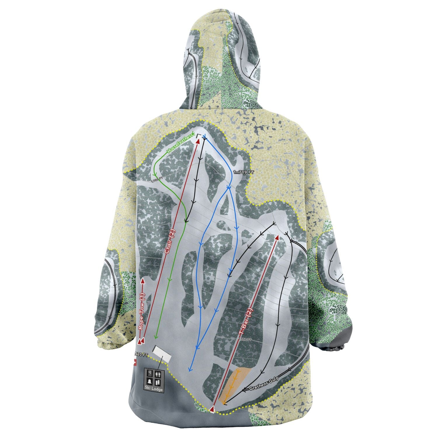 Camp 10, Wisconsin Ski Trail Map - Snug Hoodie