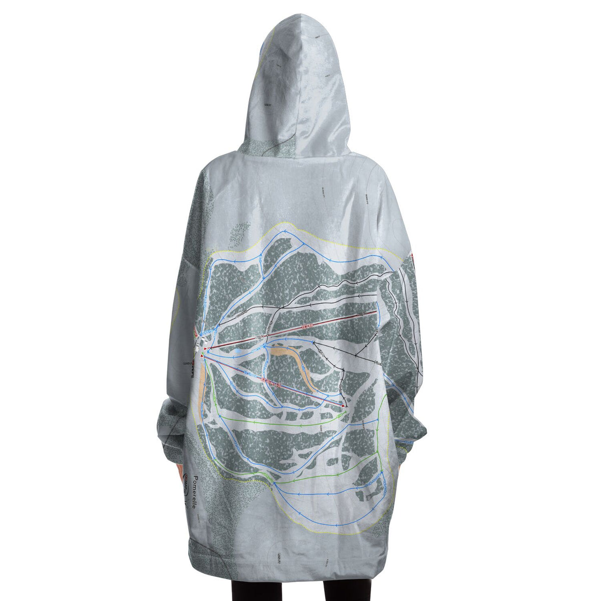 Pomerelle, Idaho Ski Trail Map Snug Hoodie