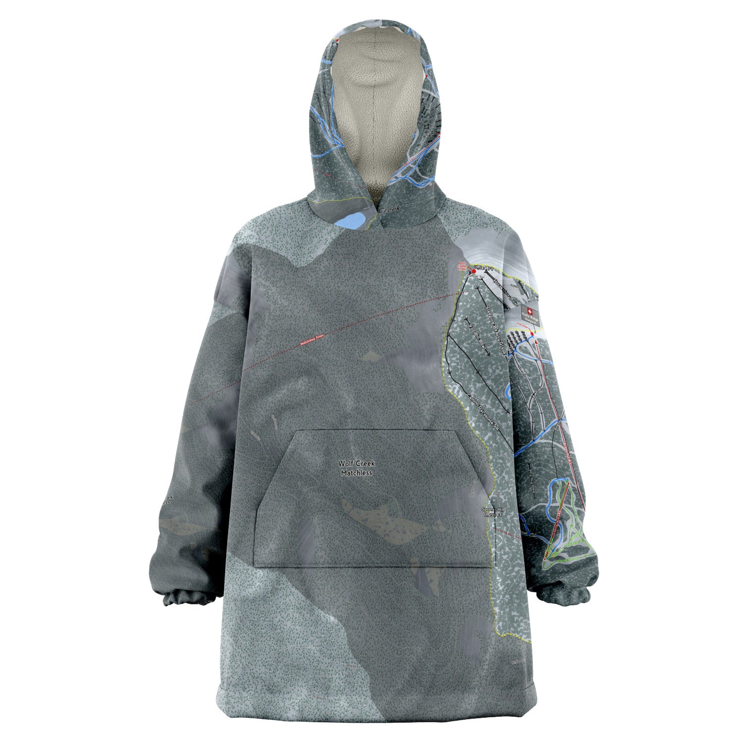 Wolf Creek, Colorado Ski Trail Map - Snug Hoodie