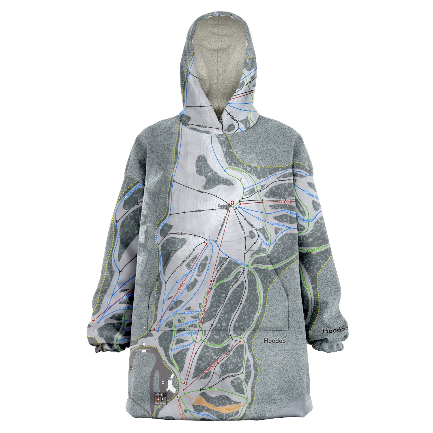 Hoodoo, Oregon Ski Trail Map - Snug Hoodie