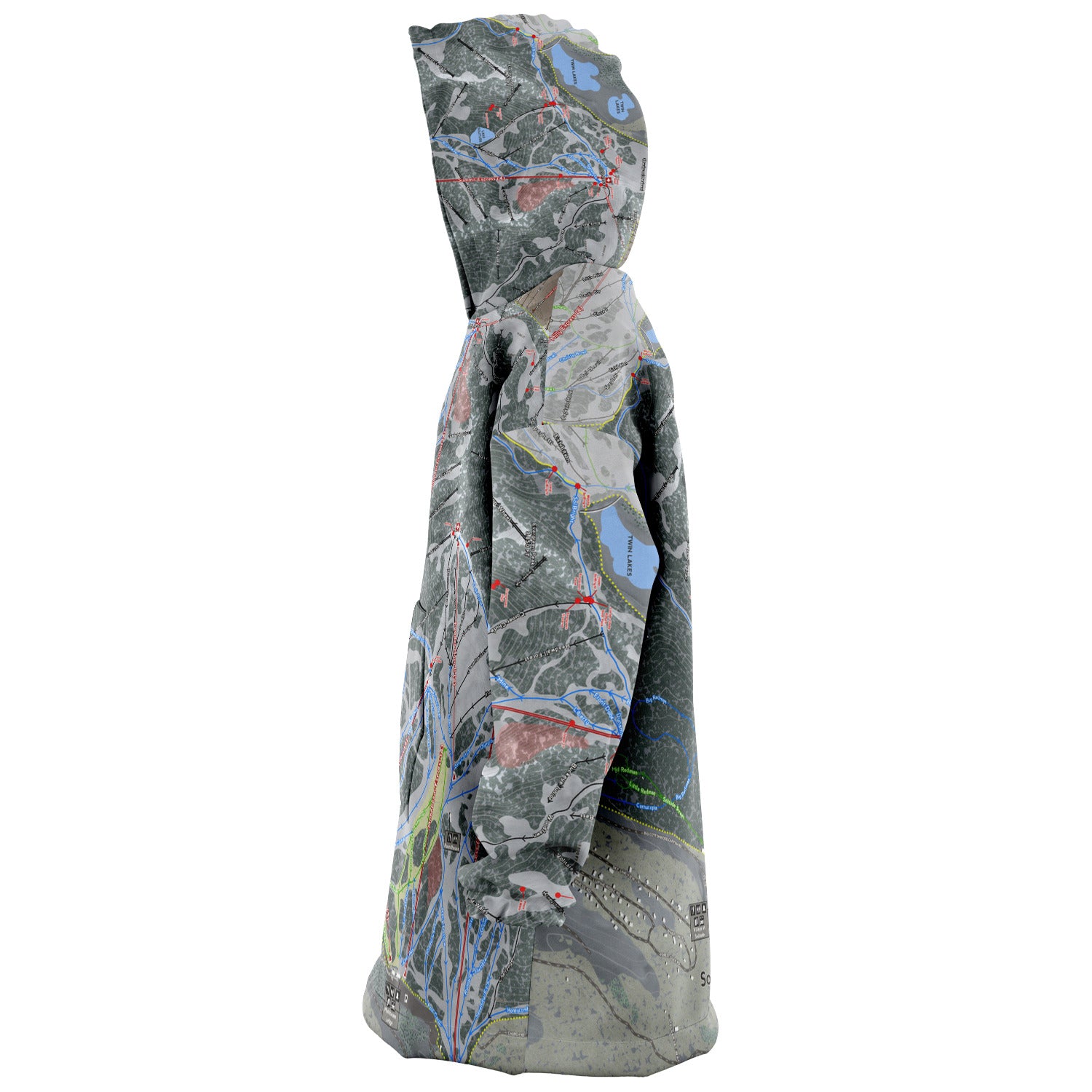 Solitude, Utah Ski Trail Map - Snug Hoodie