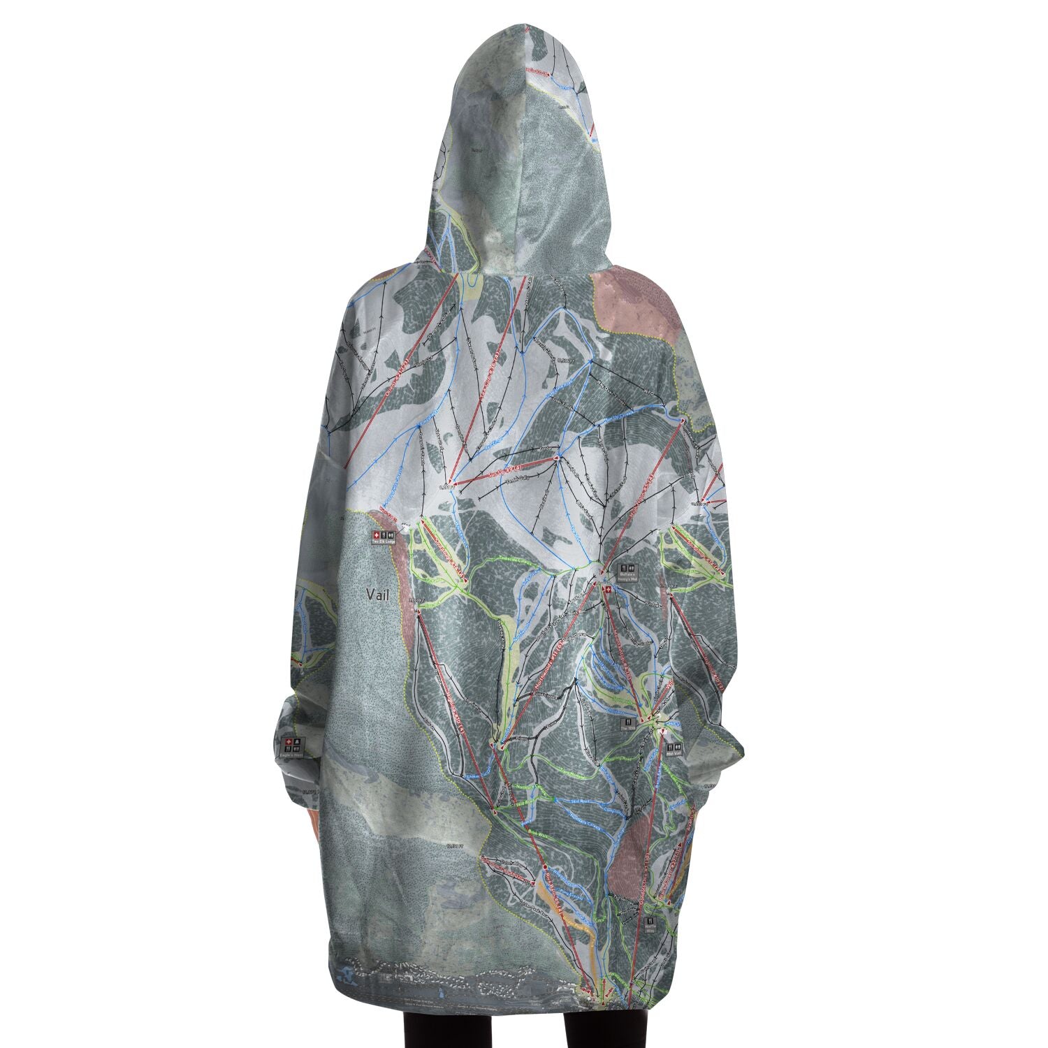 Vail, Colorado Ski Trail Map - Snug Hoodie