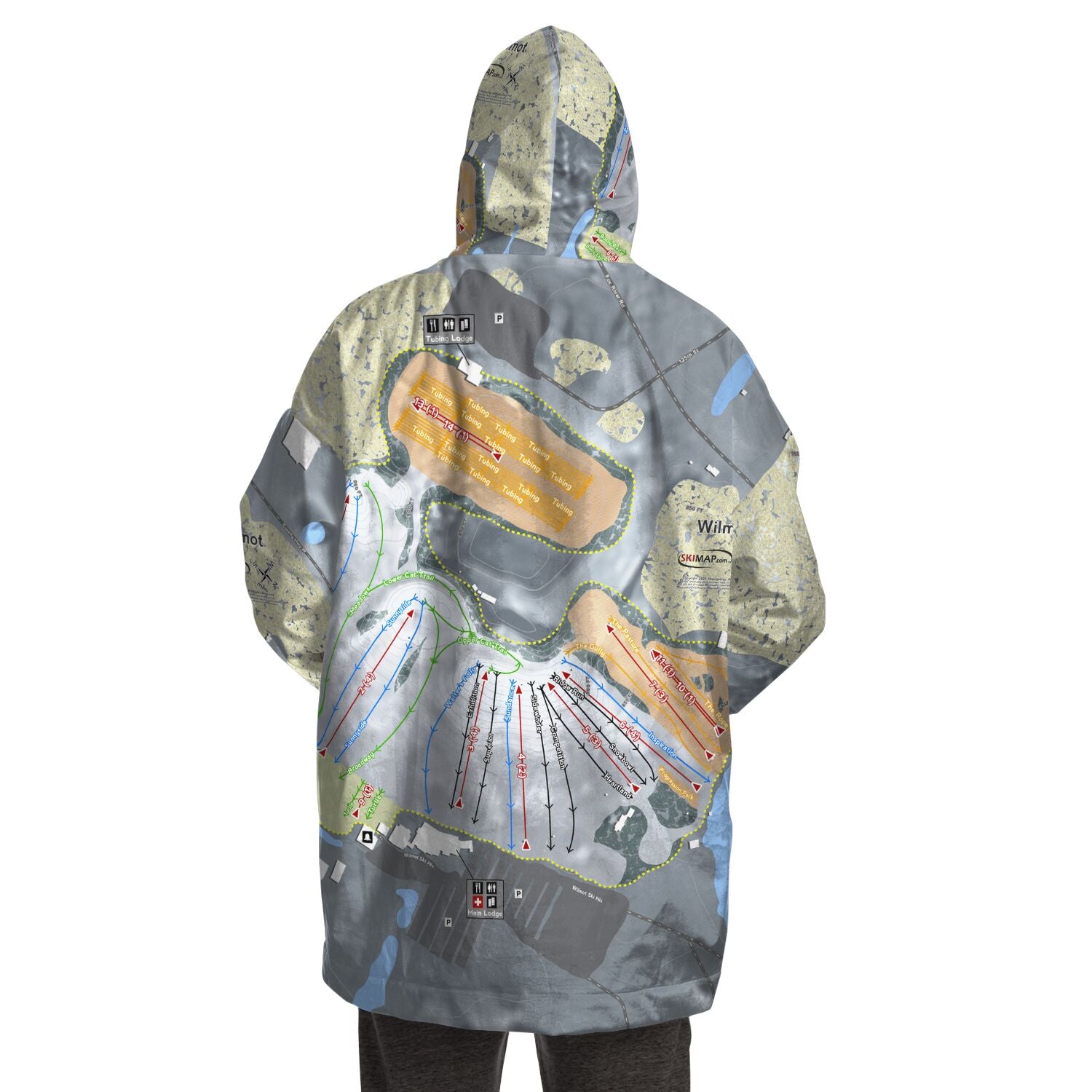 Wilmot, Wisconsin Ski Trail Map - Snug Hoodie