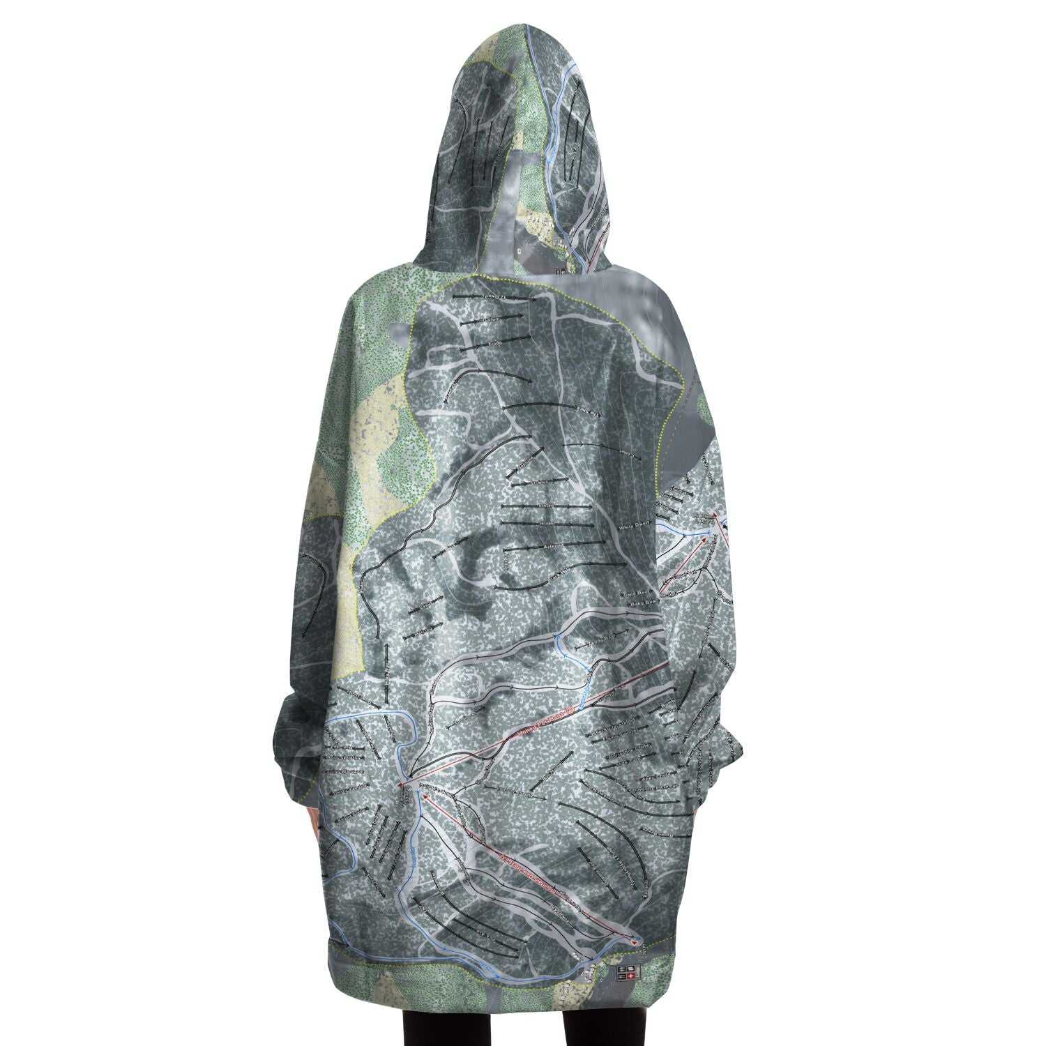 Mount Bohemia, Michigan Ski Trail Map Snug Hoodie