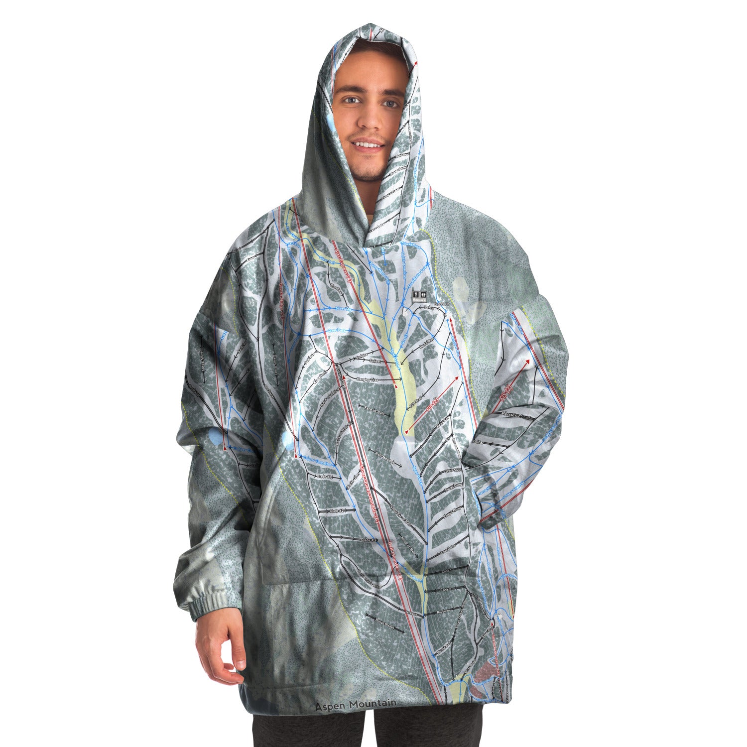 Aspen Mountain, Colorado Ski Trail Map Snug Hoodie