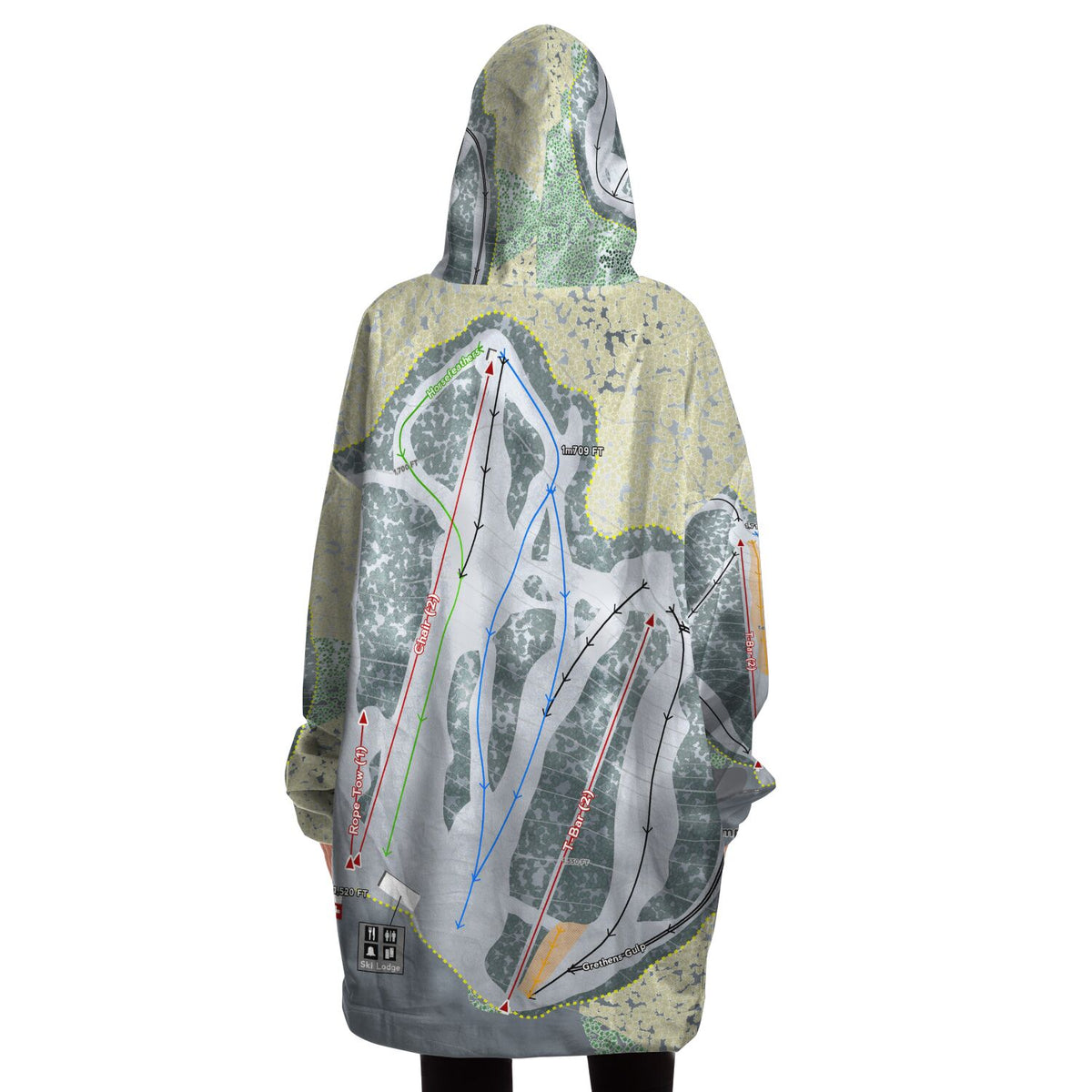 Camp 10, Wisconsin Ski Trail Map - Snug Hoodie