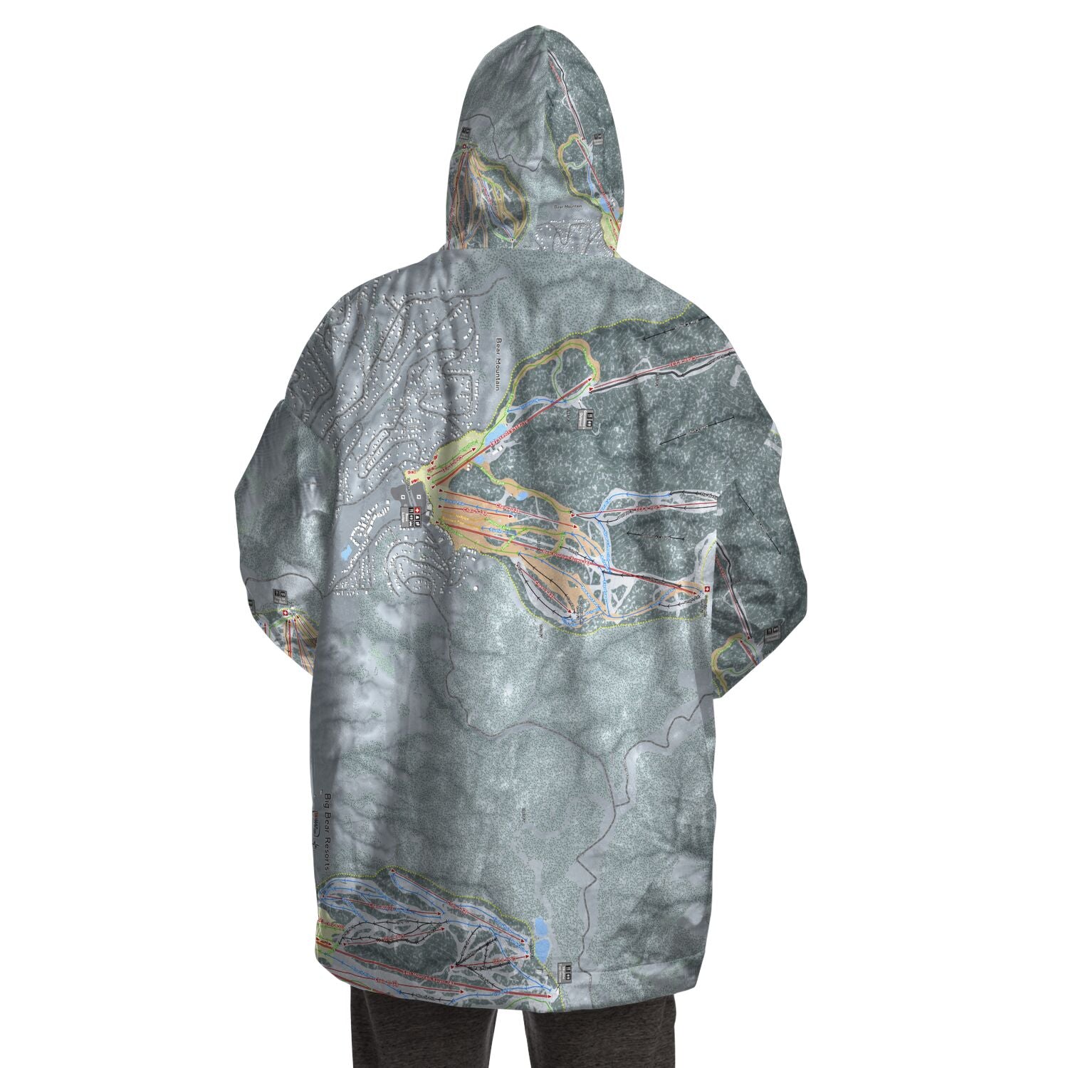 Big Bear Combo, California Ski Trail Map - Snug Hoodie