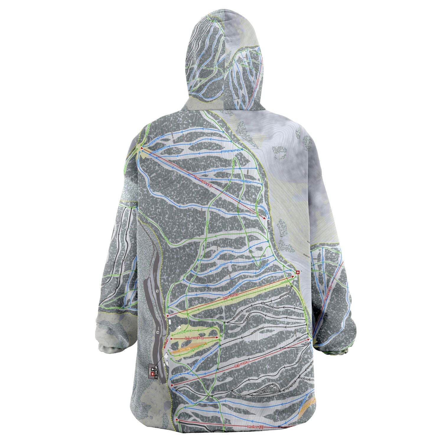 Pajarito, New Mexico Ski Trail Map - Snug Hoodie