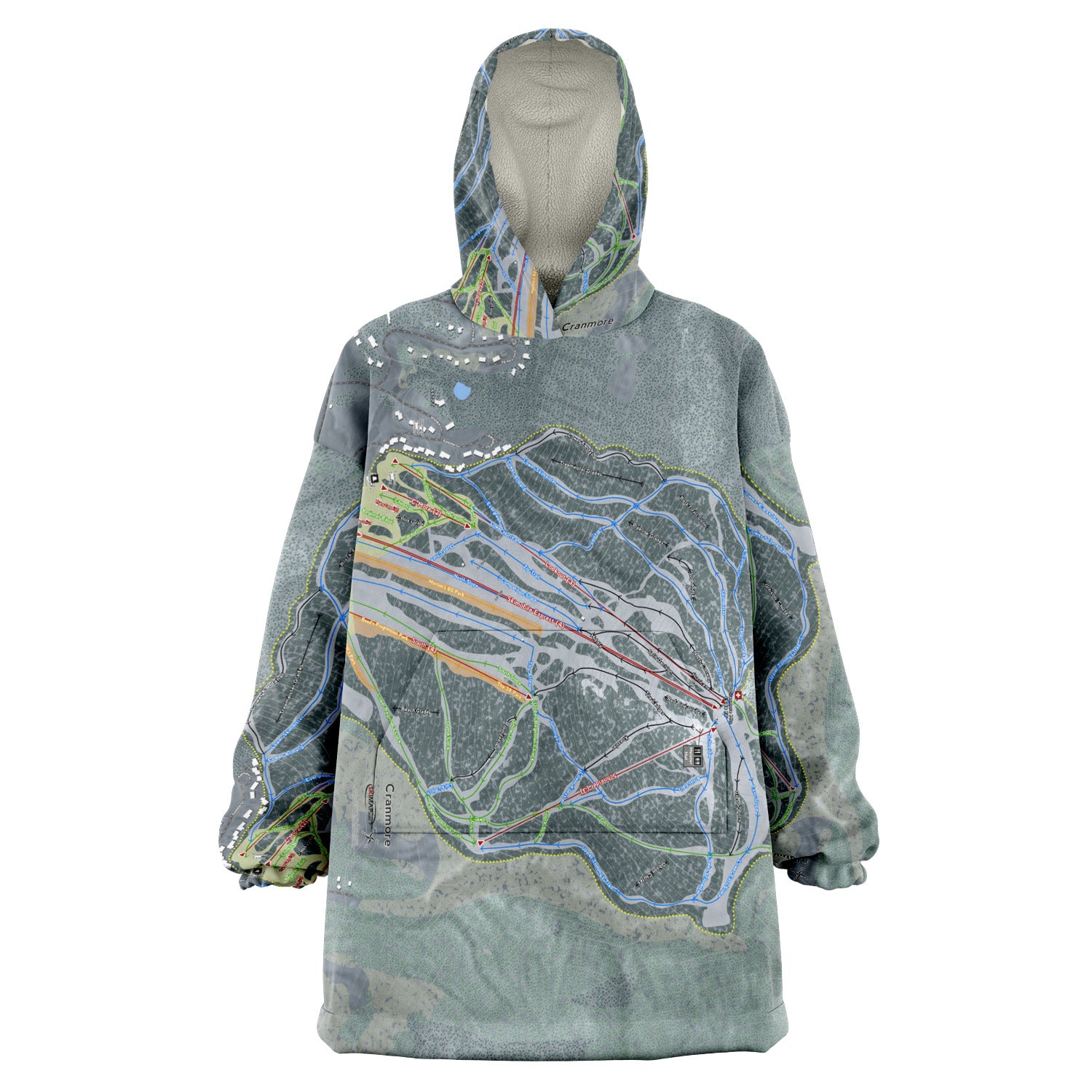 Cranmore Mountain, New Hampshire Ski Trail Map - Snug Hoodie