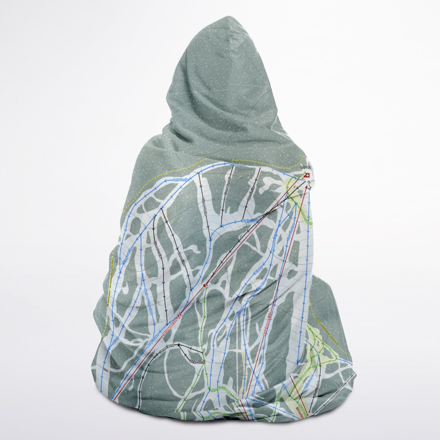 Showdown, Montana Ski Trail Map - Youth Hooded Blanket