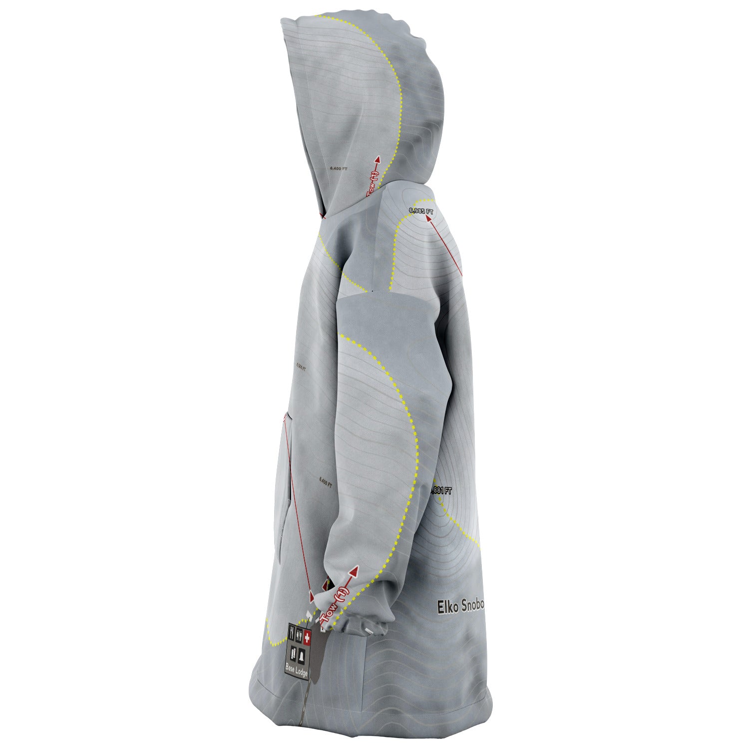 Elko Snobowl, Nevada Ski Trail Map - Snug Hoodie