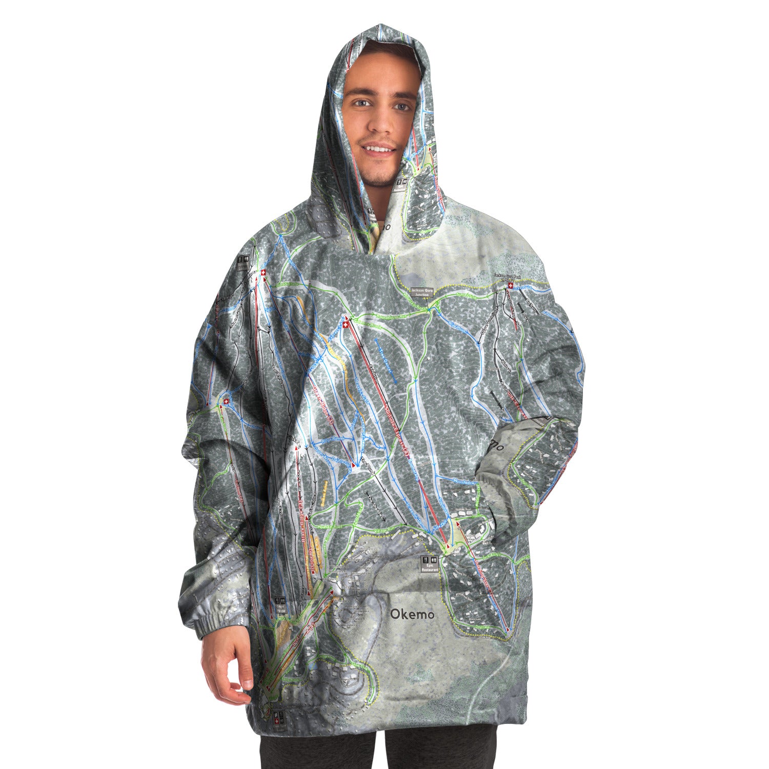 Okemo, Vermont Ski Trail Map - Snug Hoodie