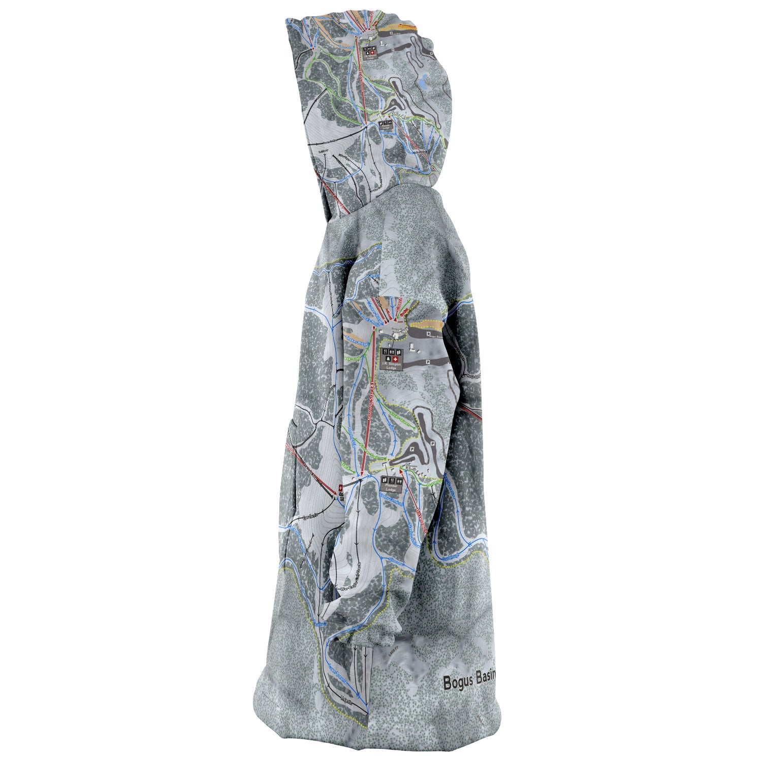 Bogus Basin, Idaho Ski Trail Map - Snug Hoodie