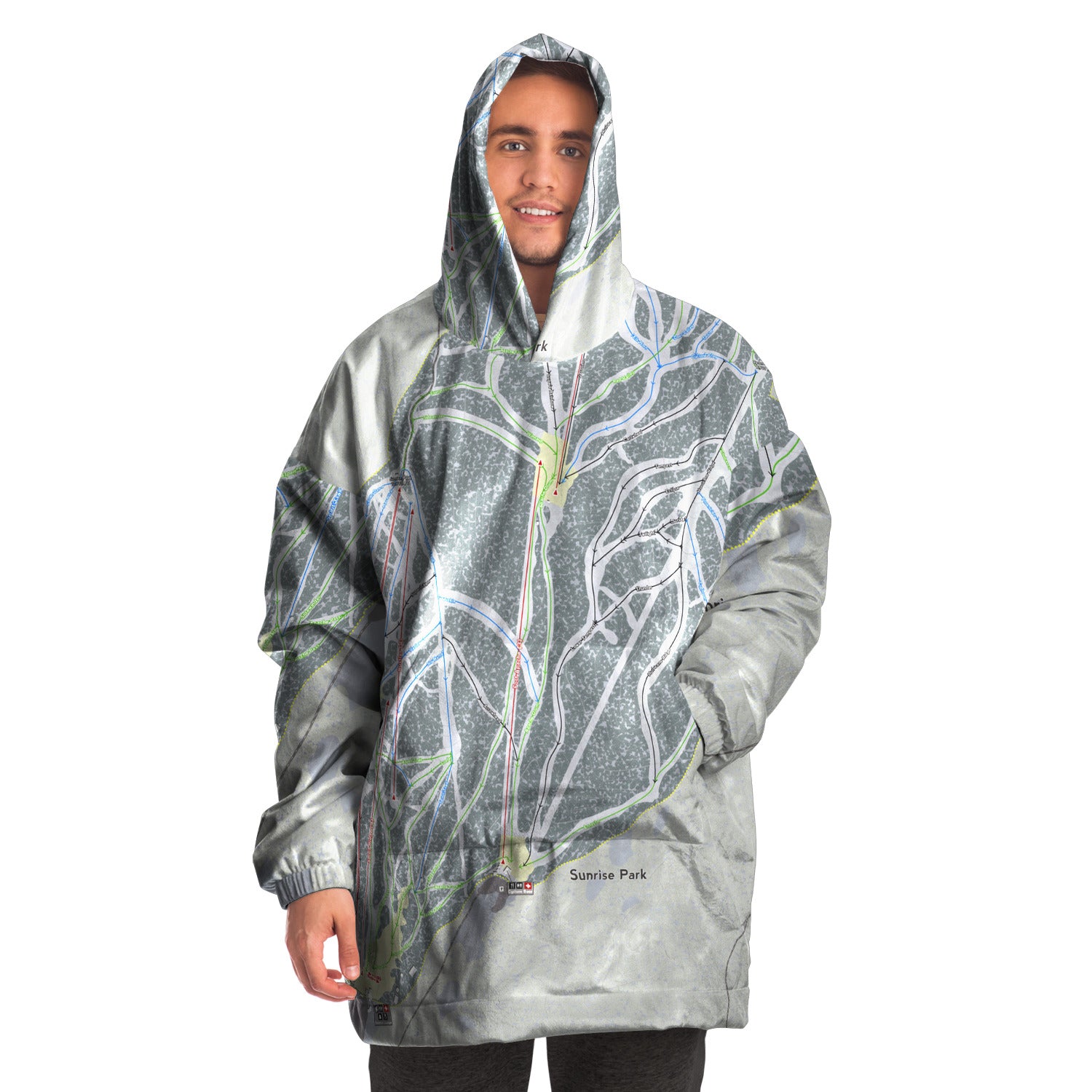 Sunrise Park, Arizona Ski Trail Map Snug Hoodie