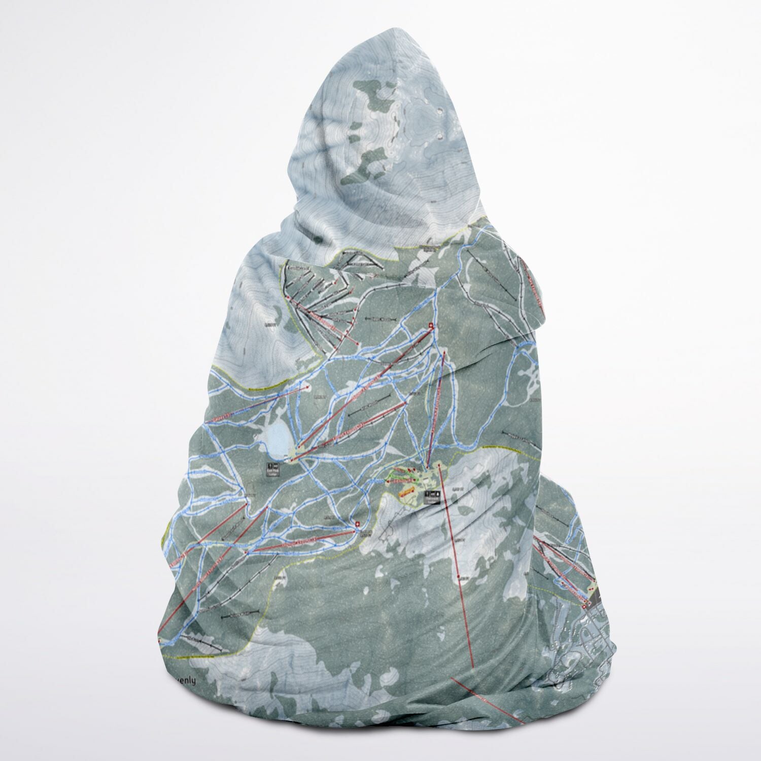 Heavenly, Nevada Ski Trail Map - Adult Hooded Blanket