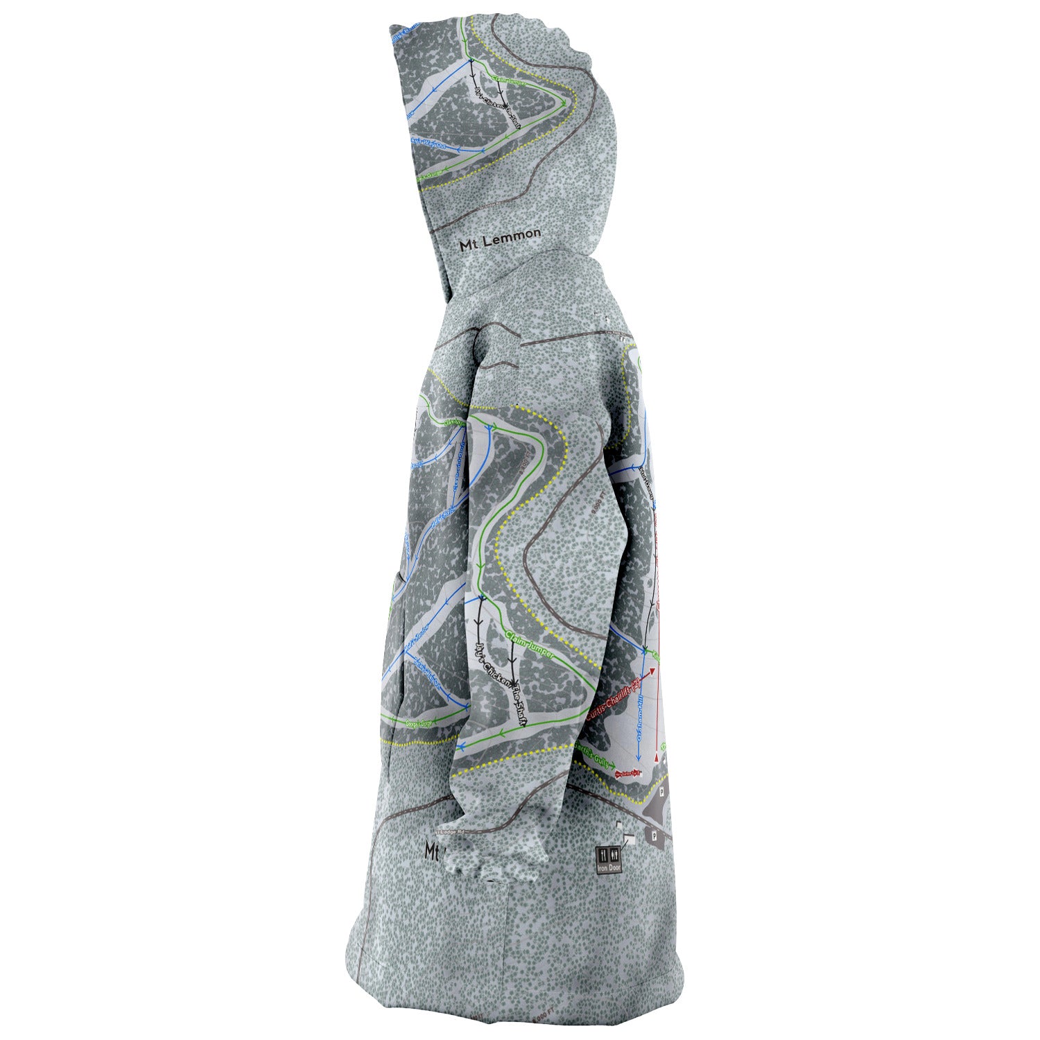 Mt Lemmon, Arizona Ski Trail Map Snug Hoodie