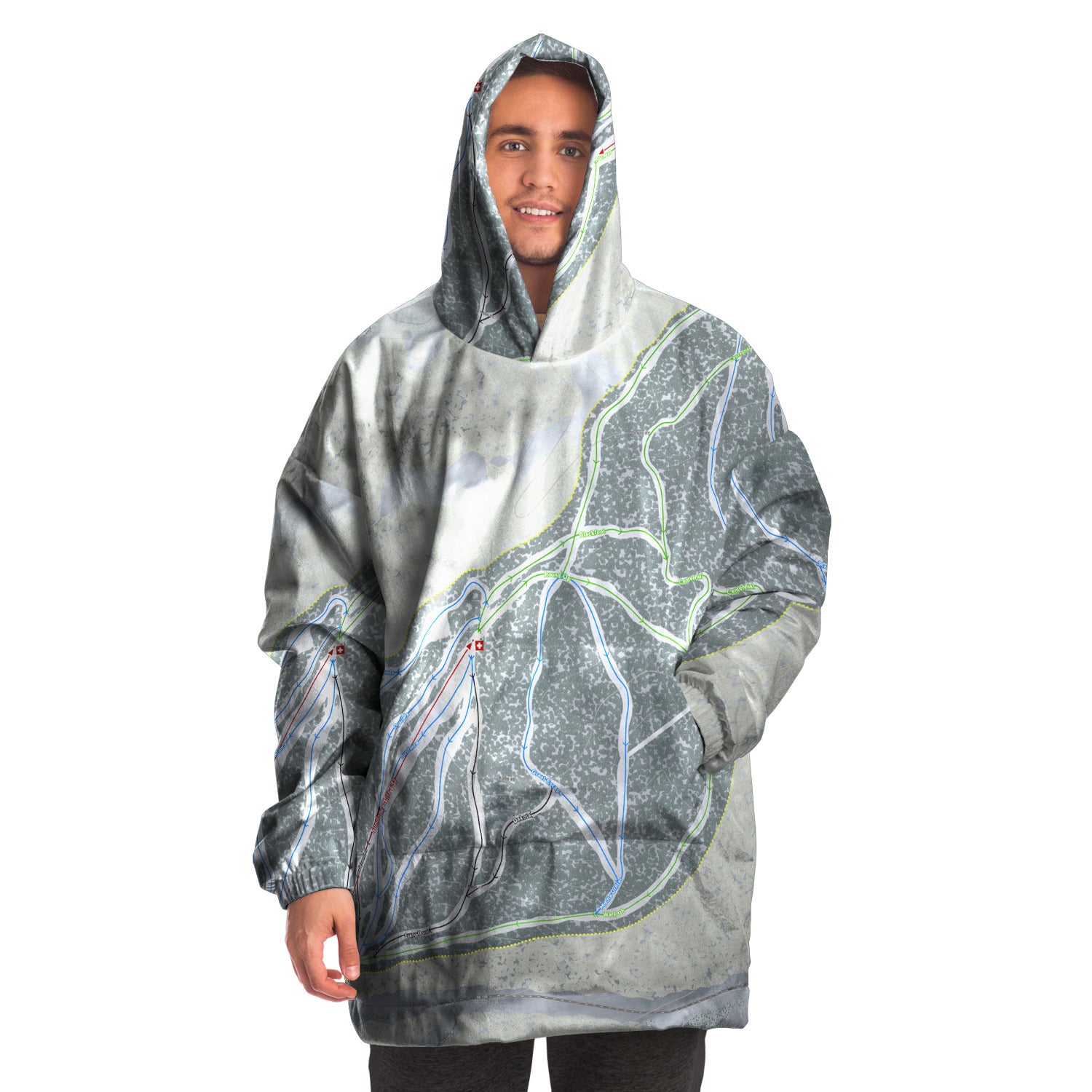 Snowy Range, Wyoming Ski Trail Map Snug Hoodie