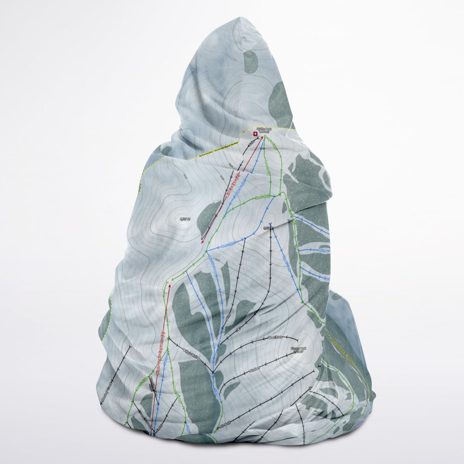 Soldier Mountain, Idaho Ski Trail Map - Adult Hooded Blanket