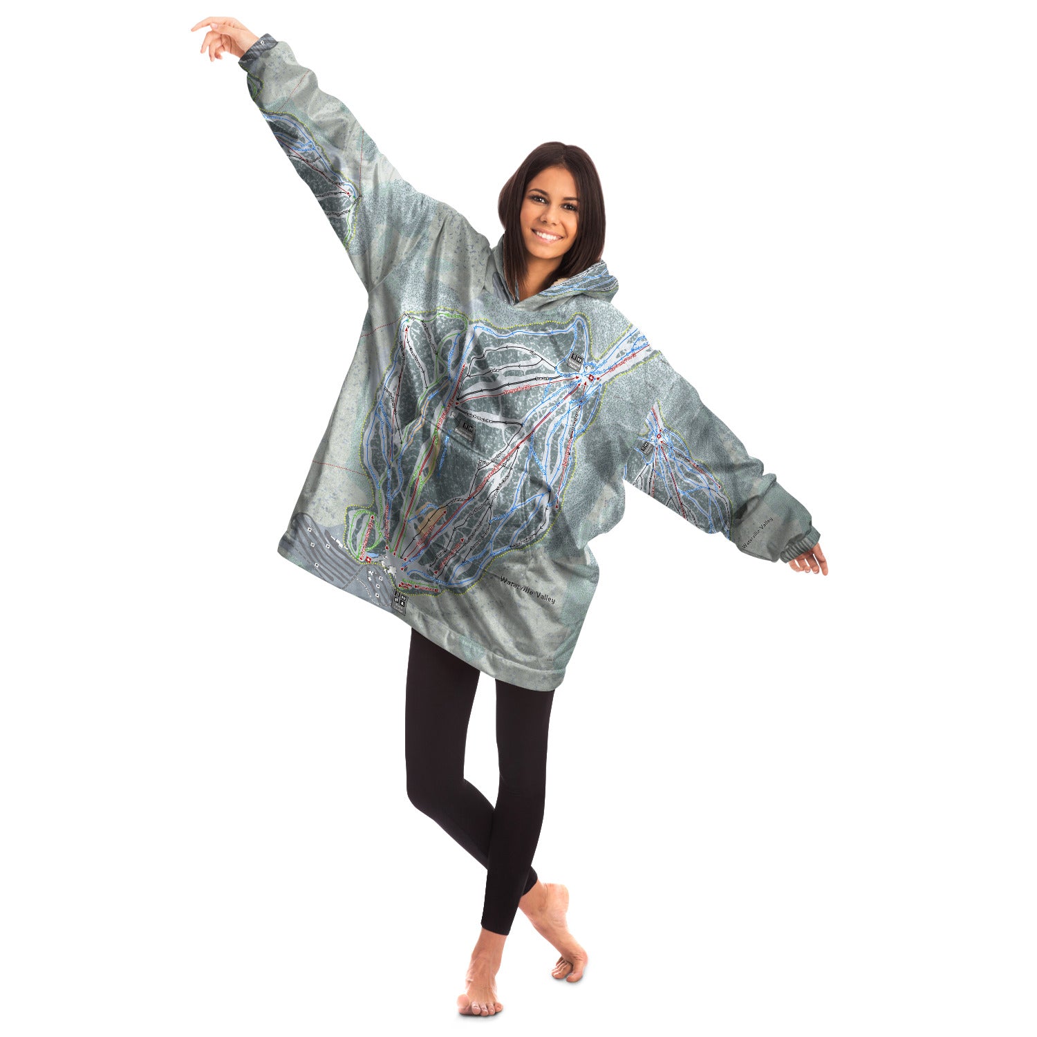 Waterville Valley, New Hampshire Ski Trail Map - Snug Hoodie