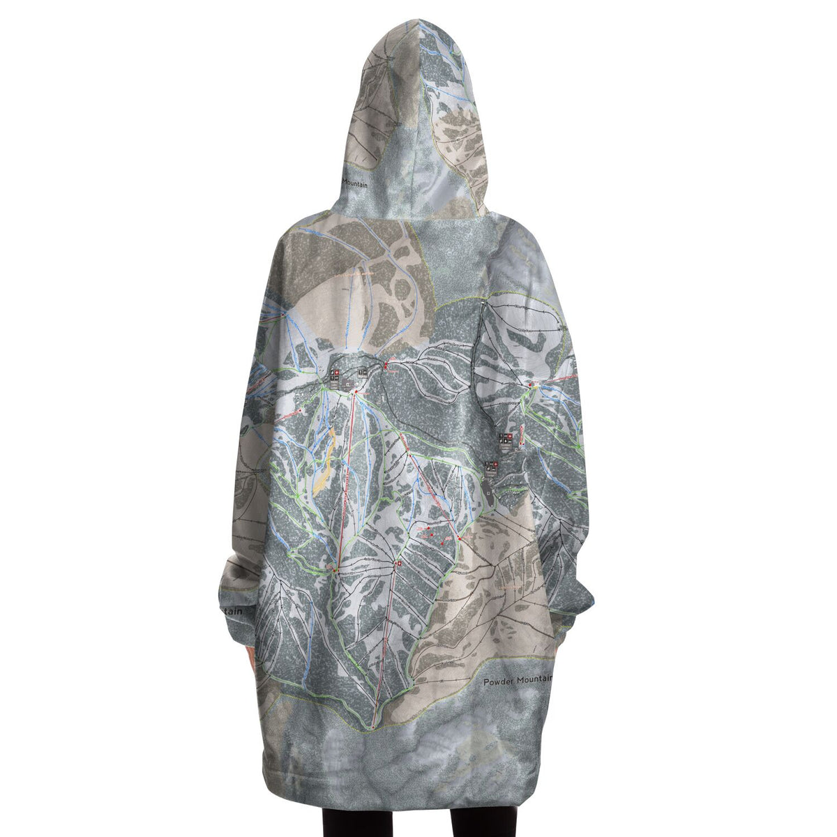 Powder Mountain, Utah Ski Trail Map - Snug Hoodie