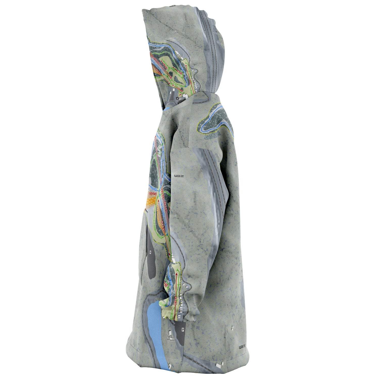 Winterplace, West Virginia Ski Trail Map - Snug Hoodie